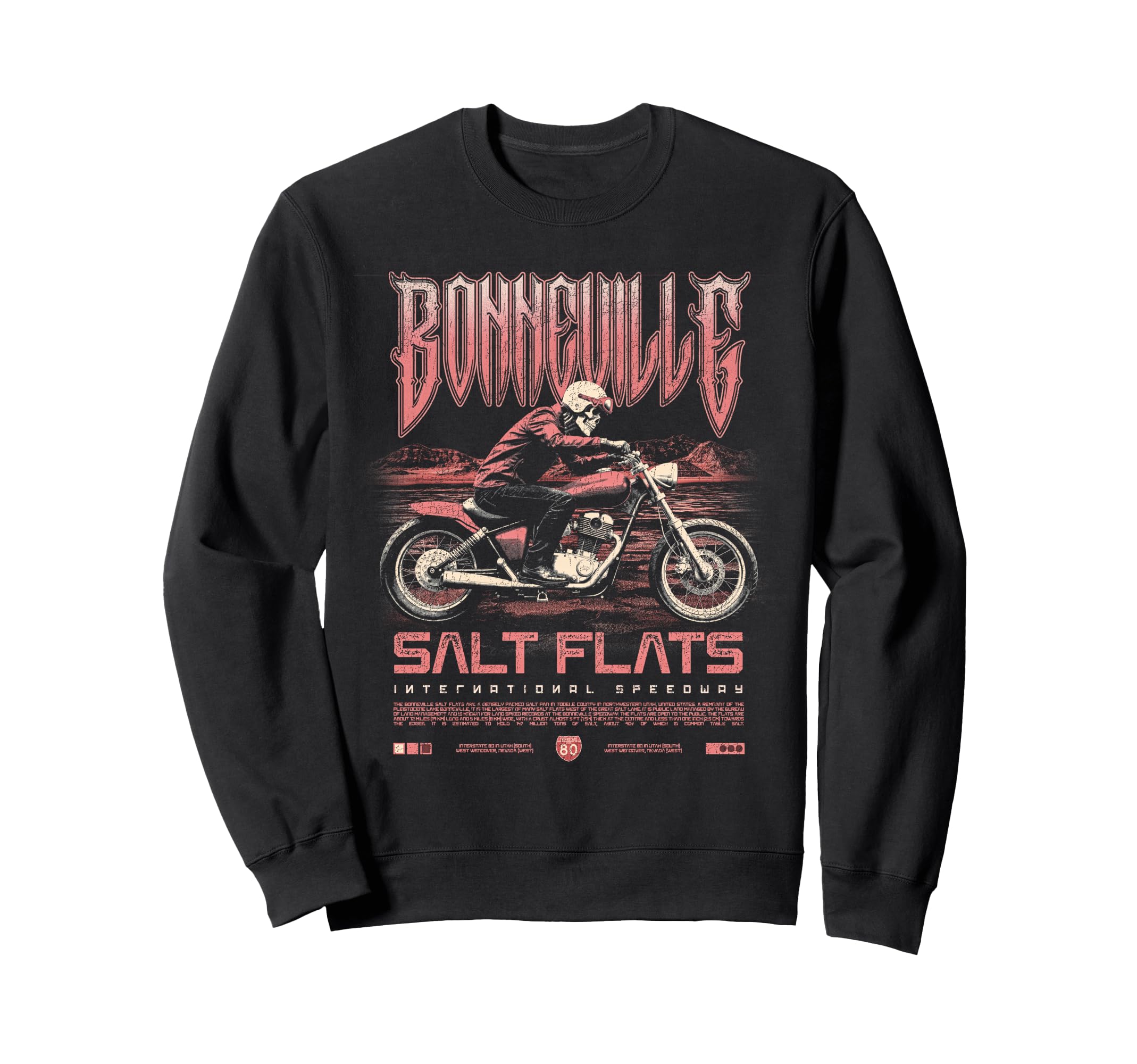 Bonneville Salt Flats Motorcycle Sweatshirt - Streetwear Style Unisex - T-Shirt, Sweatshirt, Hoodie