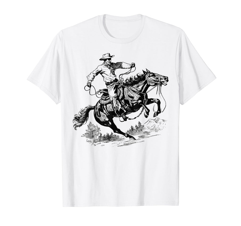 Cowboy Rodeo Horse Riding Usa Cowboy T-Shirt - Minimalist Print for Adults - T-Shirt, Sweatshirt, Hoodie