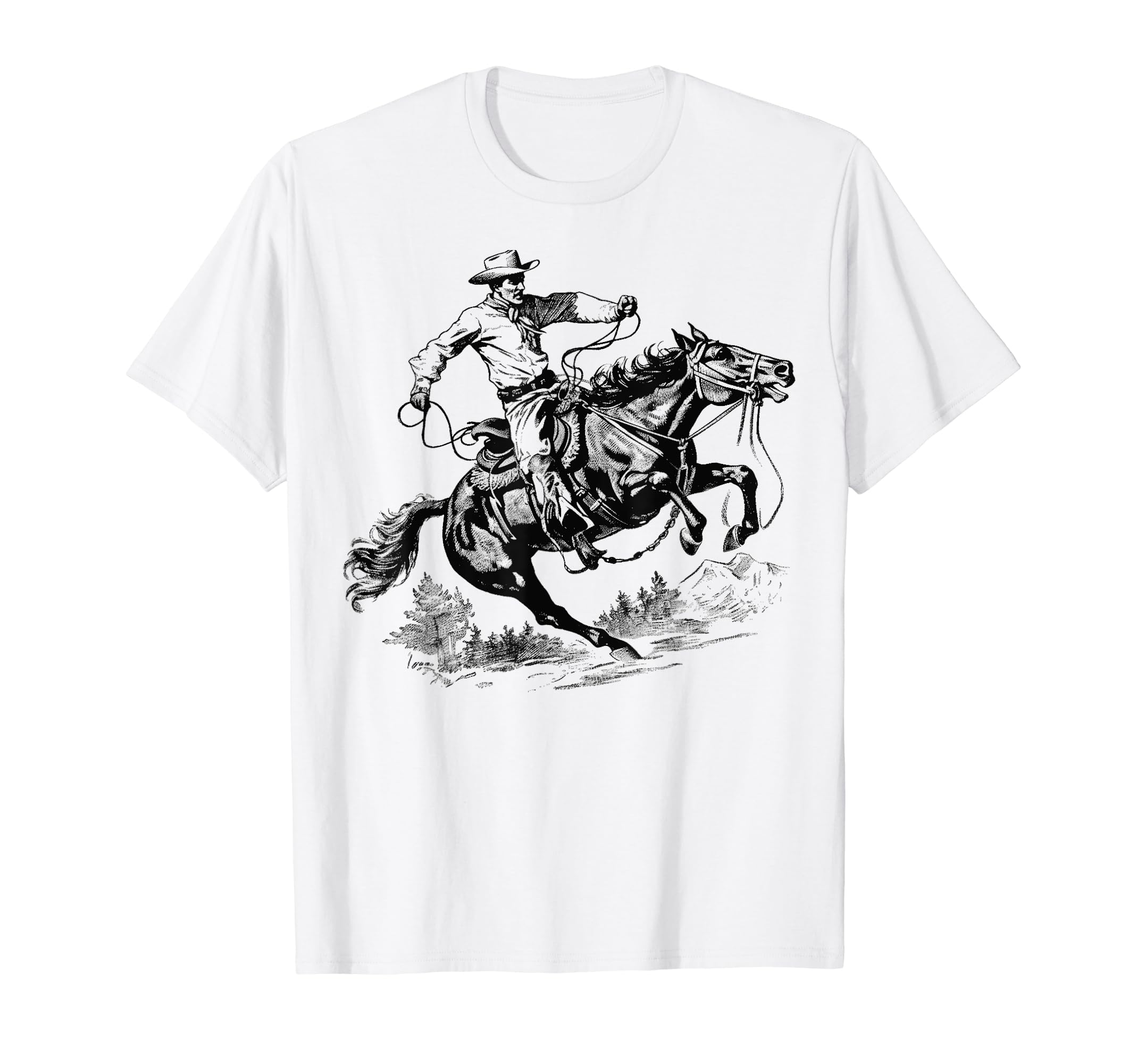 Cowboy Rodeo Horse Riding Usa Cowboy T-Shirt - Minimalist Print for Adults - T-Shirt, Sweatshirt, Hoodie