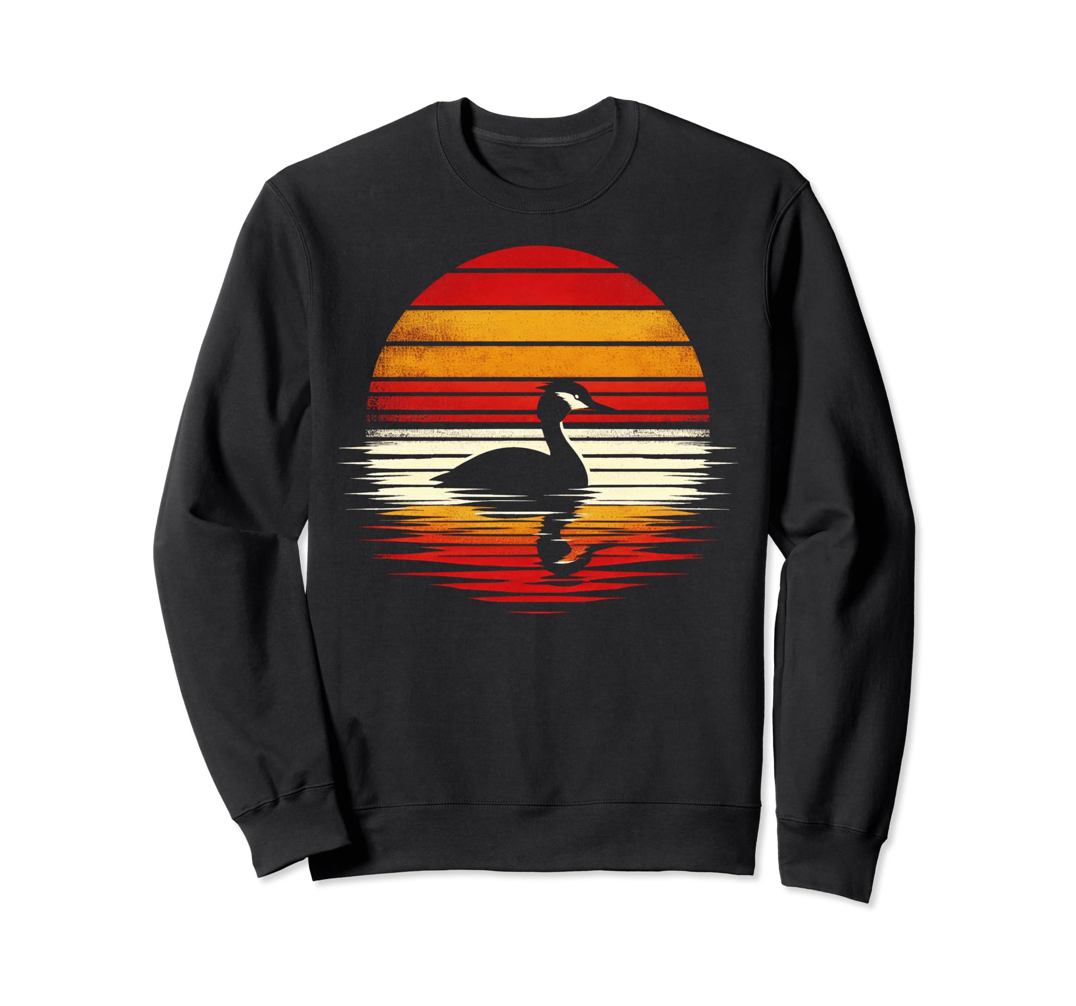 Grebe Bird Sunset Safari 70S Sweatshirt - Casual Everyday Wear Unisex - T-Shirt, Sweatshirt, Hoodie