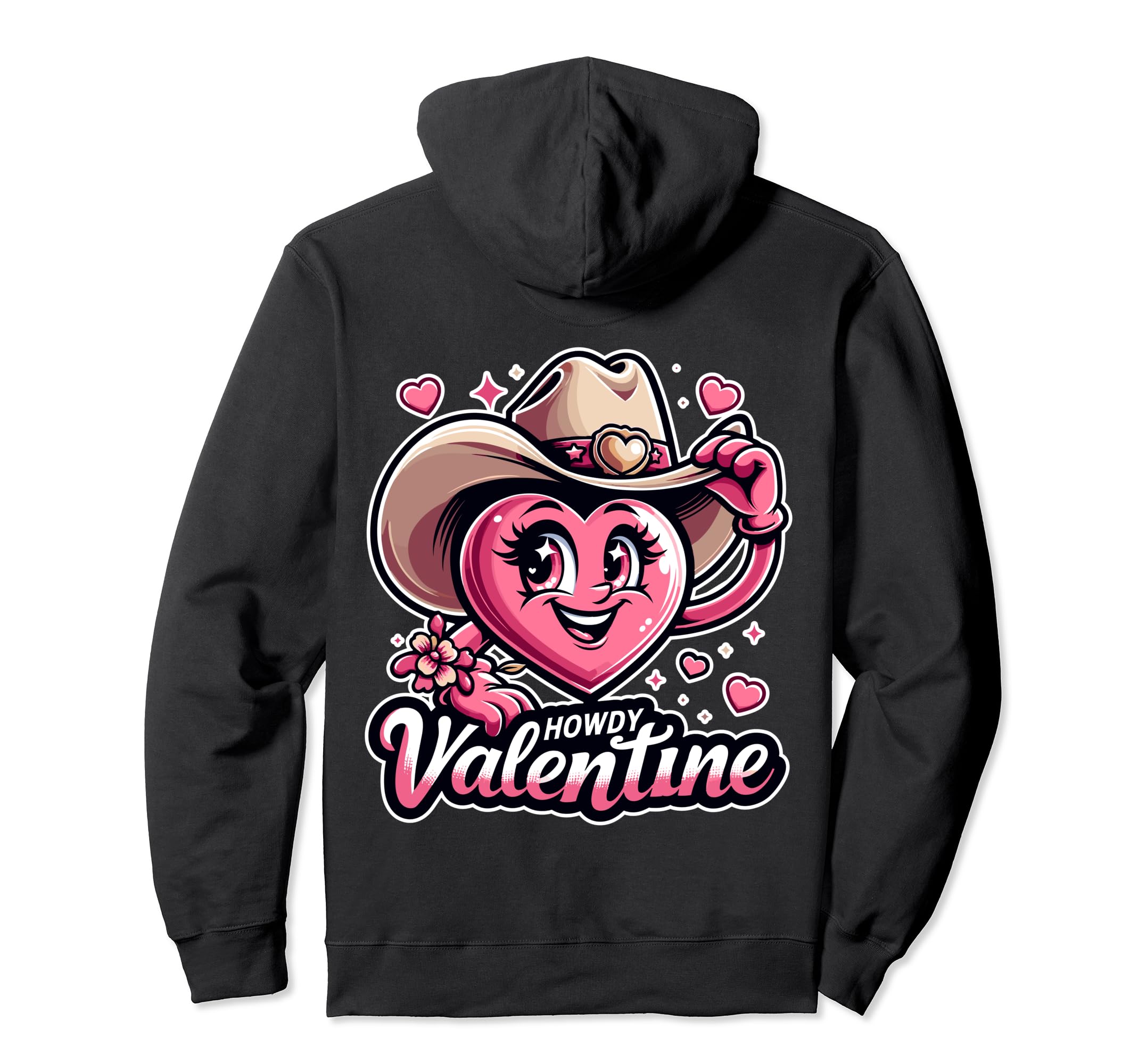 Howdy Valentine Cowgirl Western Hoodie - Fun Novelty Design for Adults - T-Shirt, Sweatshirt, Hoodie