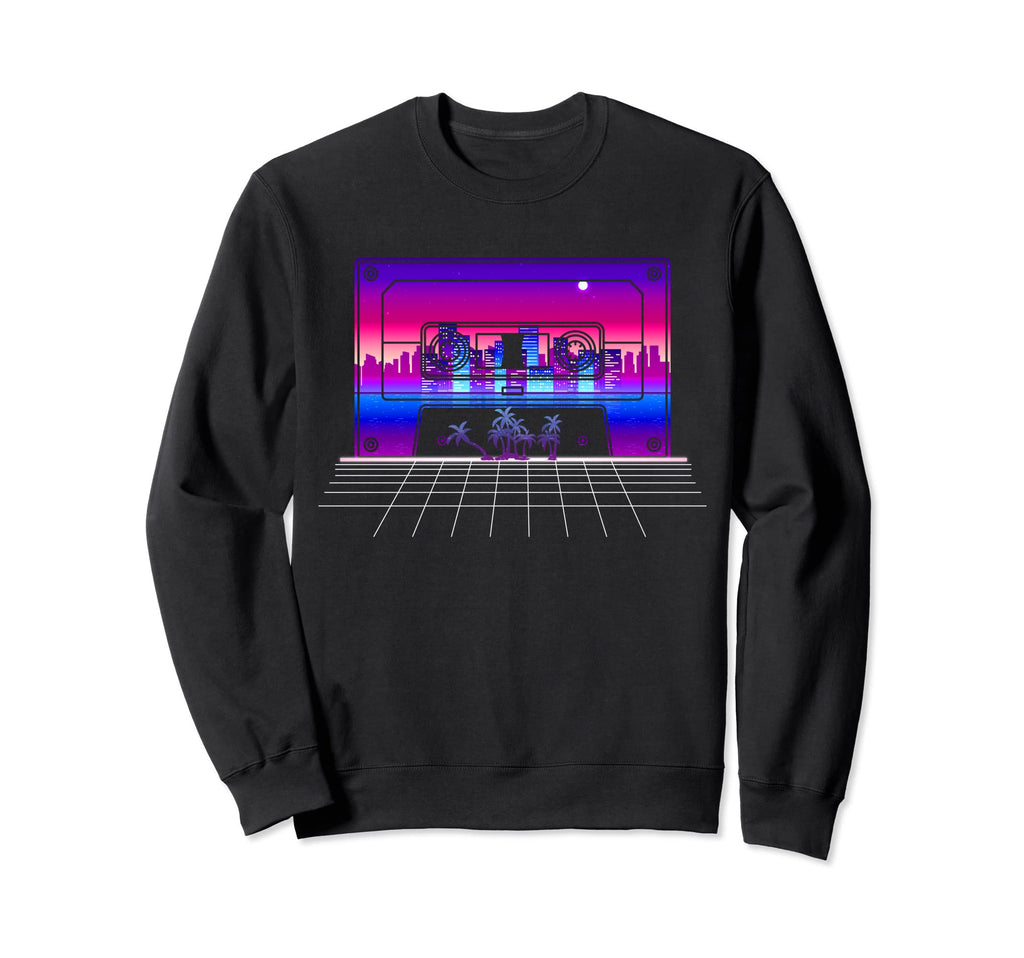 Vaporwave Art Cassette 80S Synthwave Sweatshirt - Trendy Graphic Unisex - T-Shirt, Sweatshirt, Hoodie