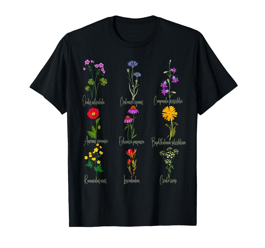 Botanical Chart Wildflower Floral Tees T-Shirt - Custom Art Print Men Women - T-Shirt, Sweatshirt, Hoodie