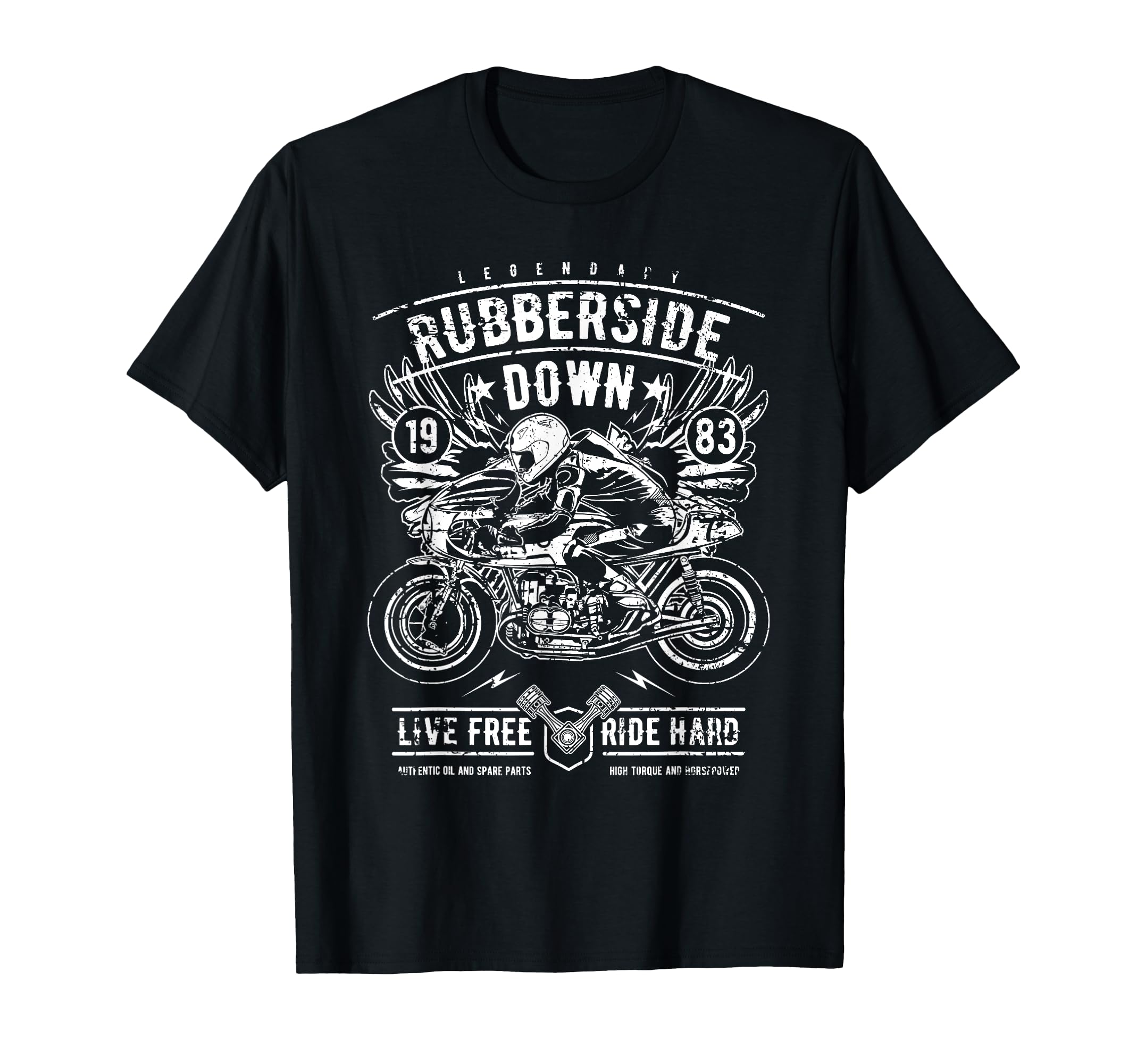 Cafe Racer Rubberside Down T-Shirt - Casual Everyday Wear Unisex - T-Shirt, Sweatshirt, Hoodie