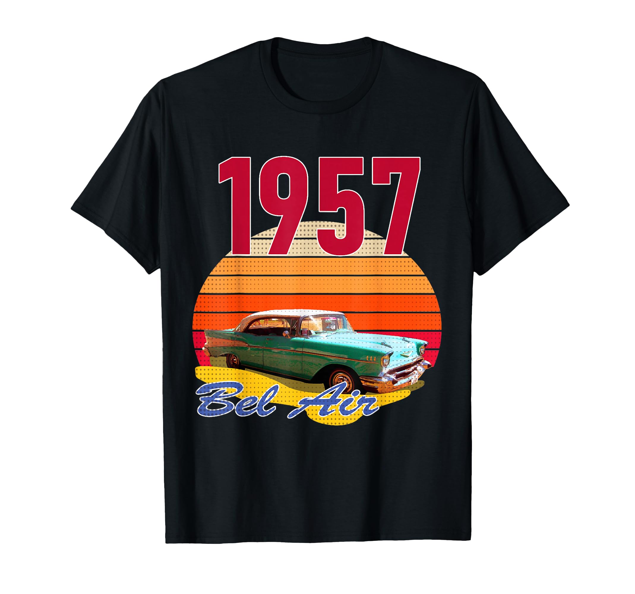 1957 57 Bel Air Car Old School Hot Rod T-Shirt - Graphic Print Unisex - T-Shirt, Sweatshirt, Hoodie