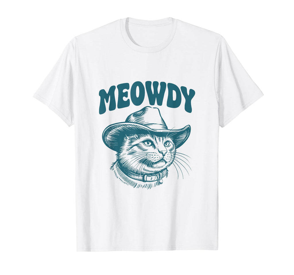 Meowdy Country Music Western Groovy T-Shirt - Unique Graphic for Adults - T-Shirt, Sweatshirt, Hoodie