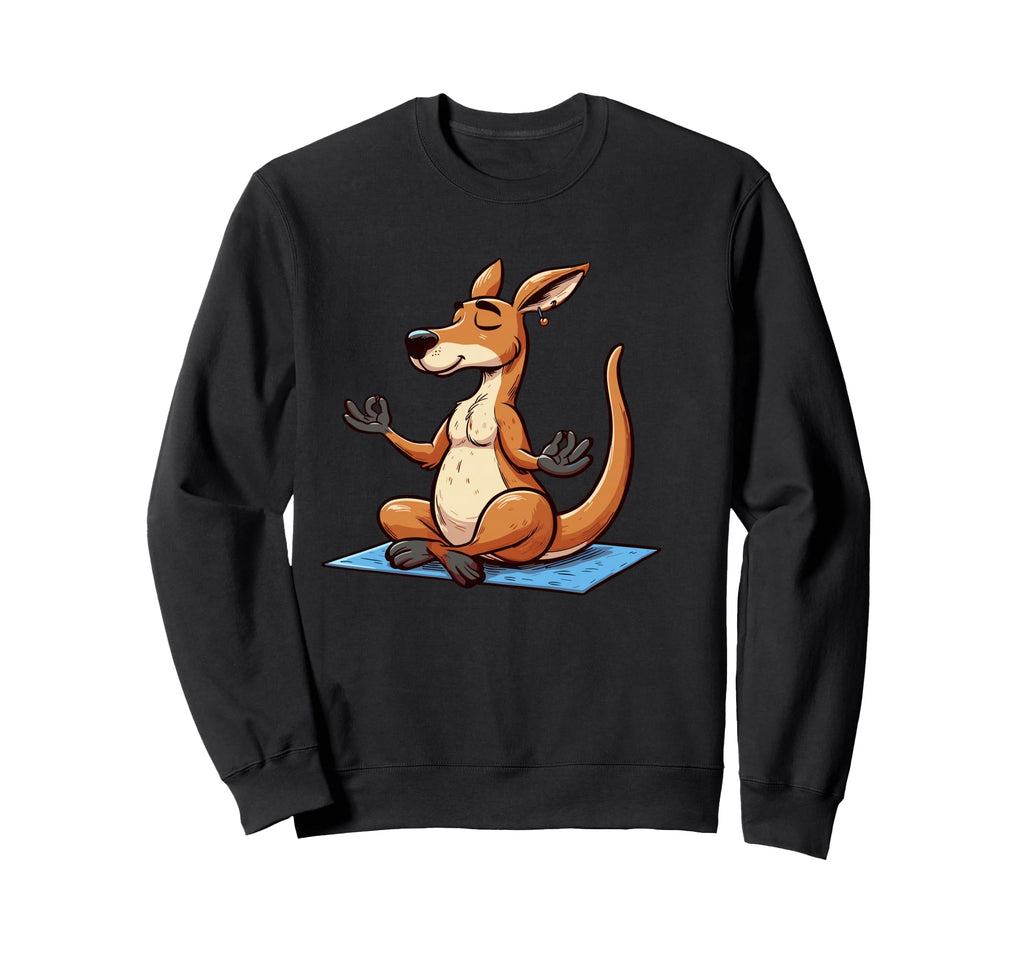 Meditation Kangaroo Yoga Pose Sweatshirt - Minimalist Print Men Women - T-Shirt, Sweatshirt, Hoodie