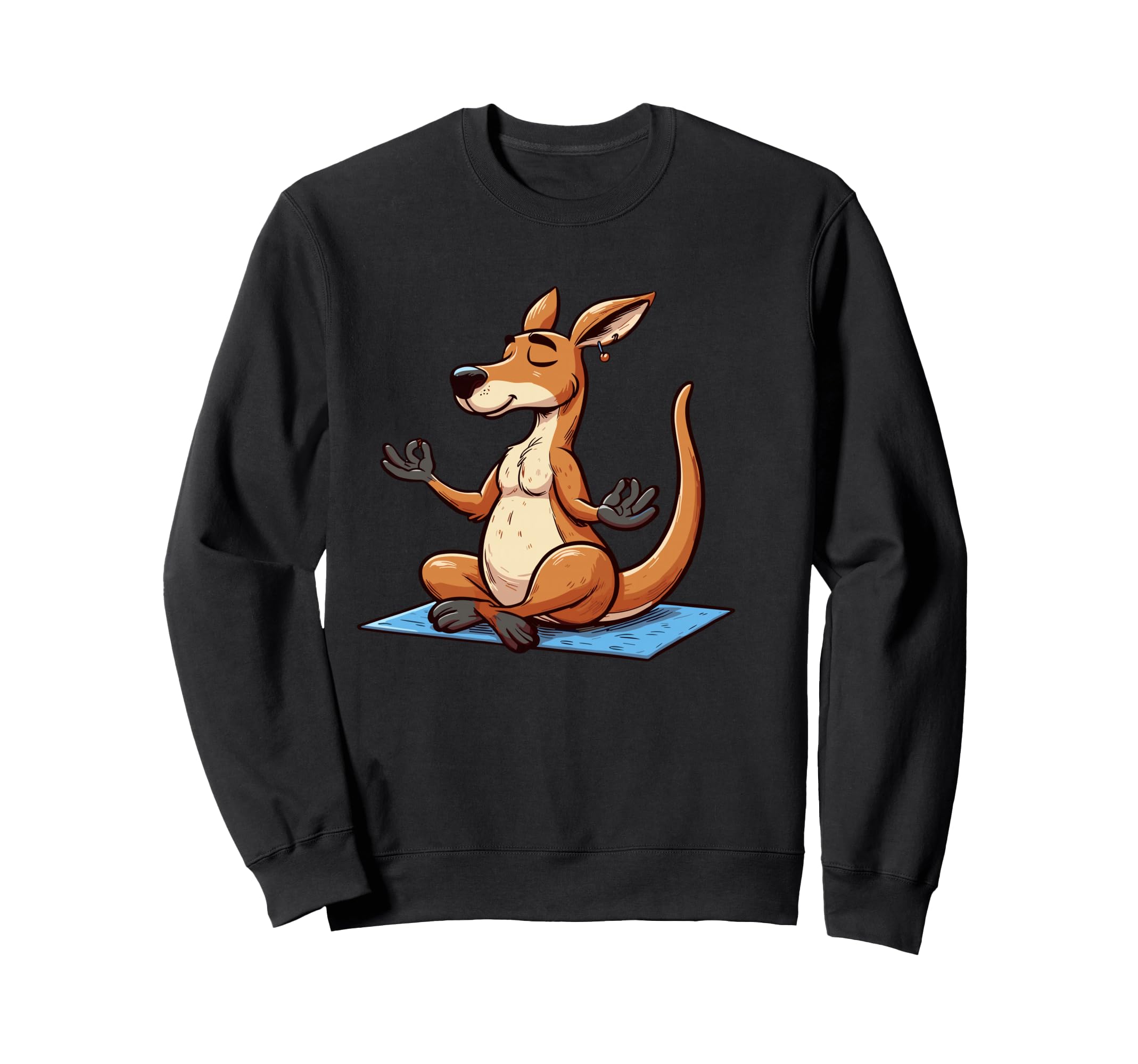 Meditation Kangaroo Yoga Pose Sweatshirt - Minimalist Print Men Women - T-Shirt, Sweatshirt, Hoodie