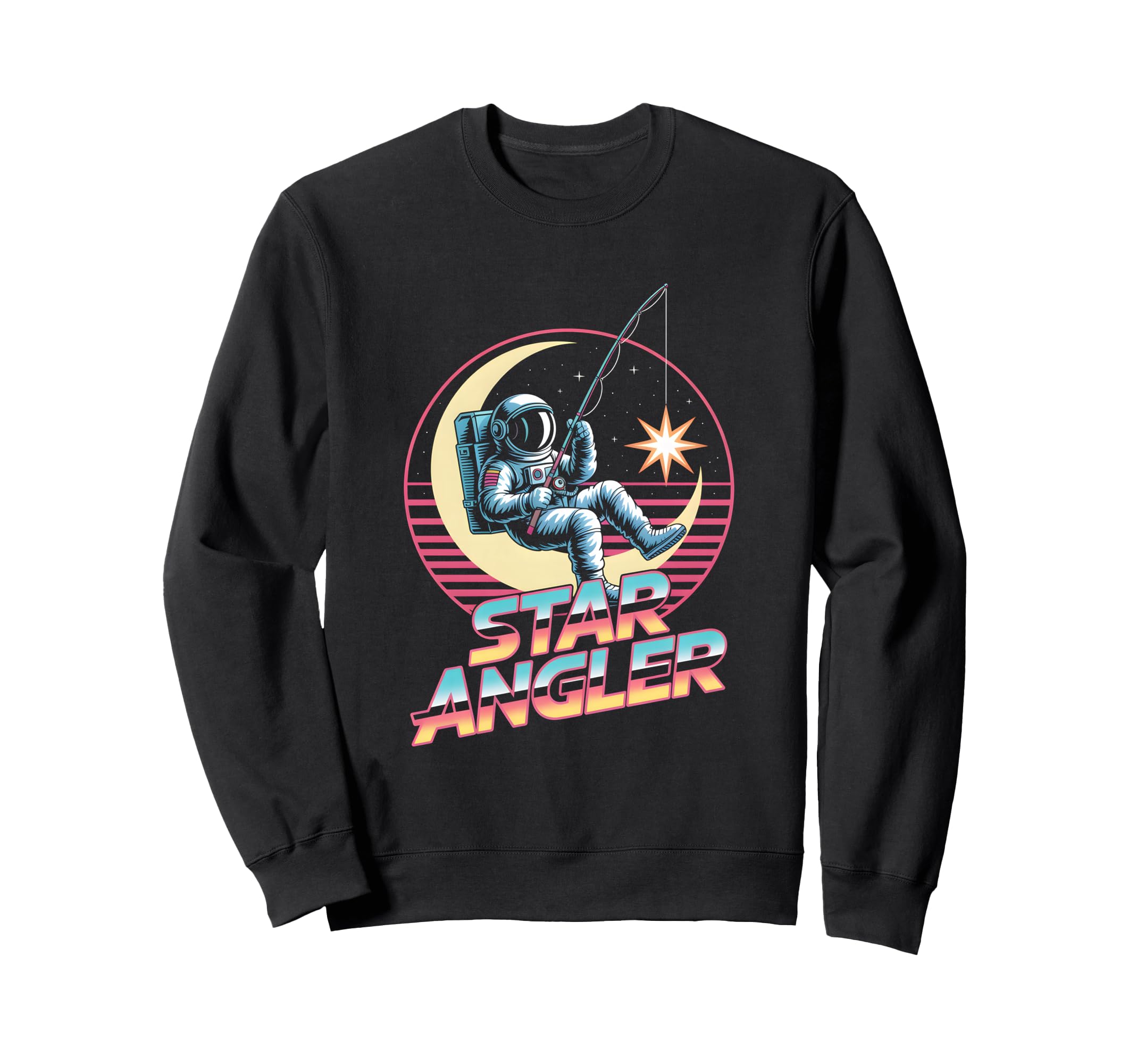Star Angler 80S Fisherman Astronaut Sweatshirt - Novelty Apparel Unisex - T-Shirt, Sweatshirt, Hoodie