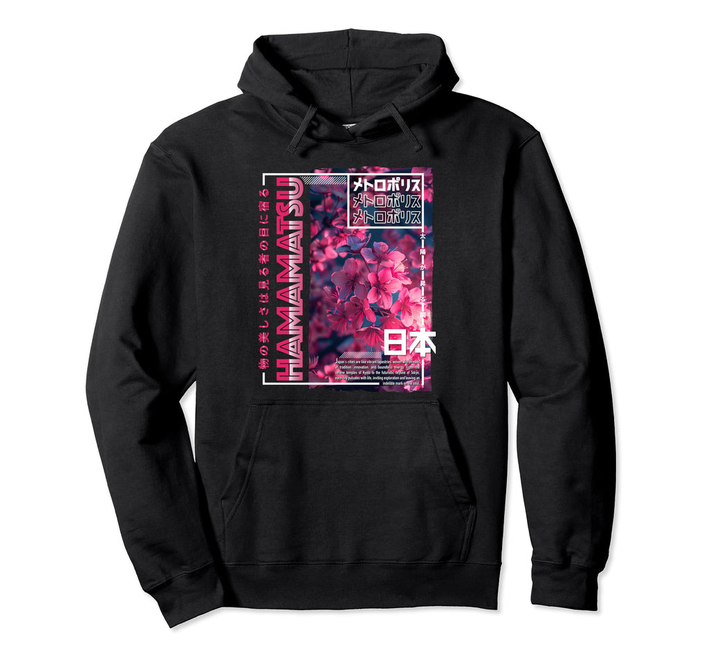 Hamamatsu City 80S Synthwave Cherry Hoodie - Aesthetic Graphic for Adults - T-Shirt, Sweatshirt, Hoodie