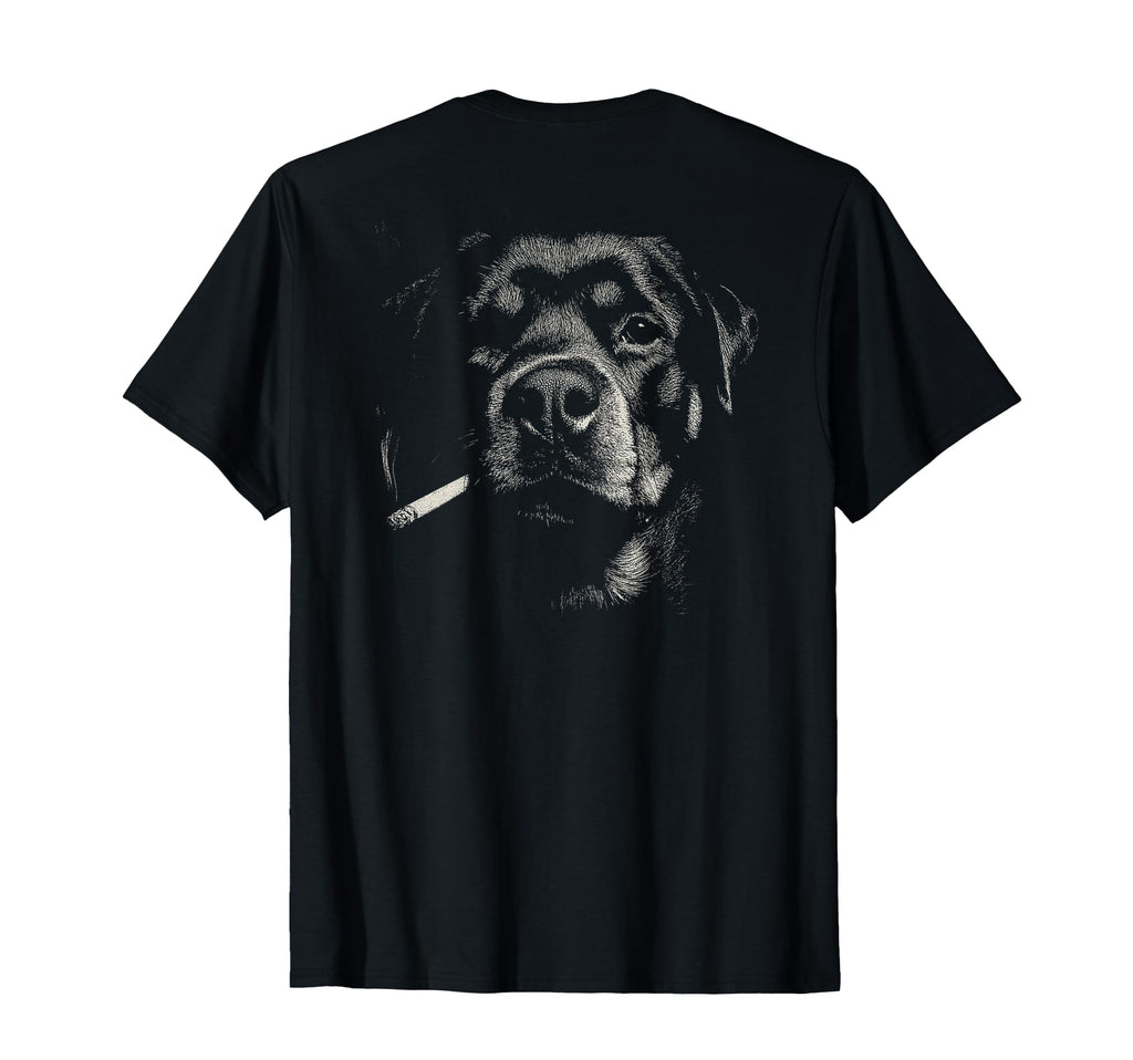 Rottweiler Smoking Cigarette Grunge T-Shirt - Unique Graphic for Adults - T-Shirt, Sweatshirt, Hoodie