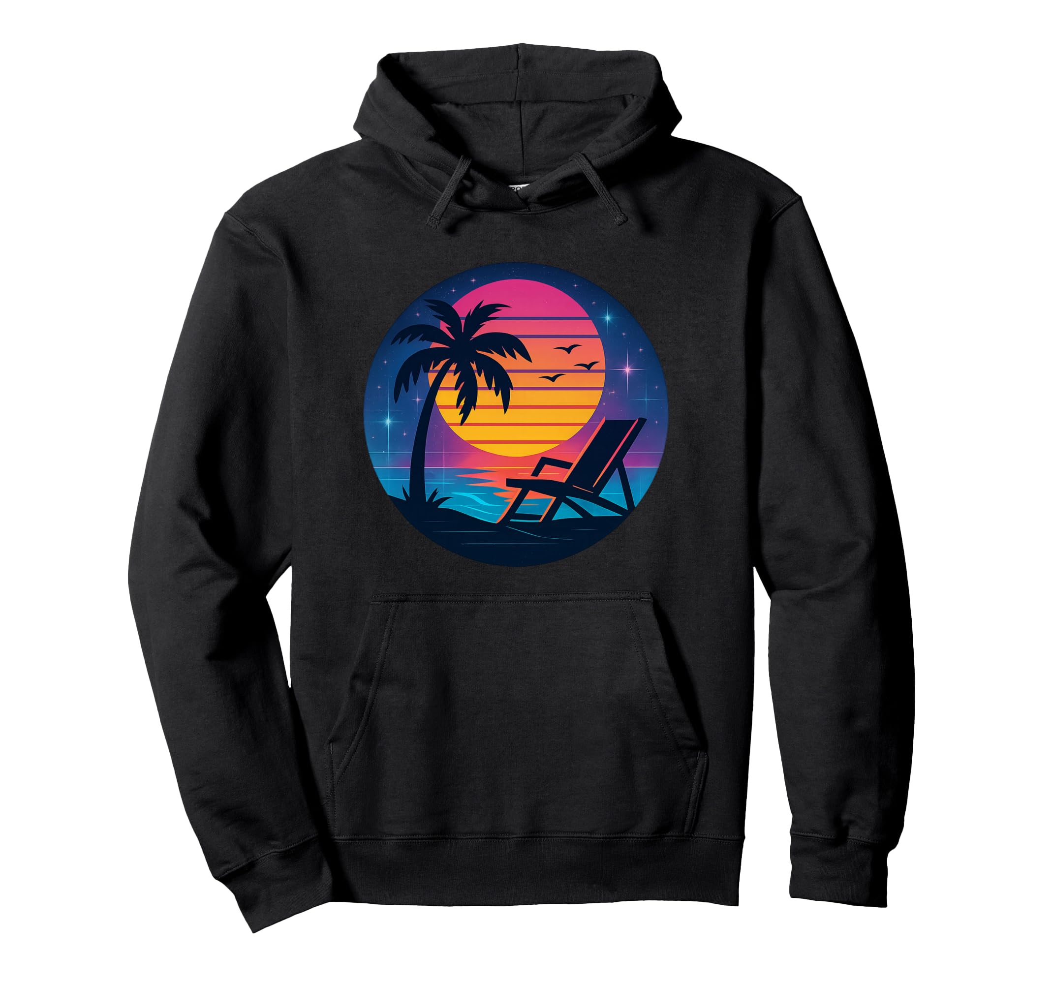 Beach Sunset 70S 80S Nostalgic Hoodie - Aesthetic Graphic for Adults - T-Shirt, Sweatshirt, Hoodie