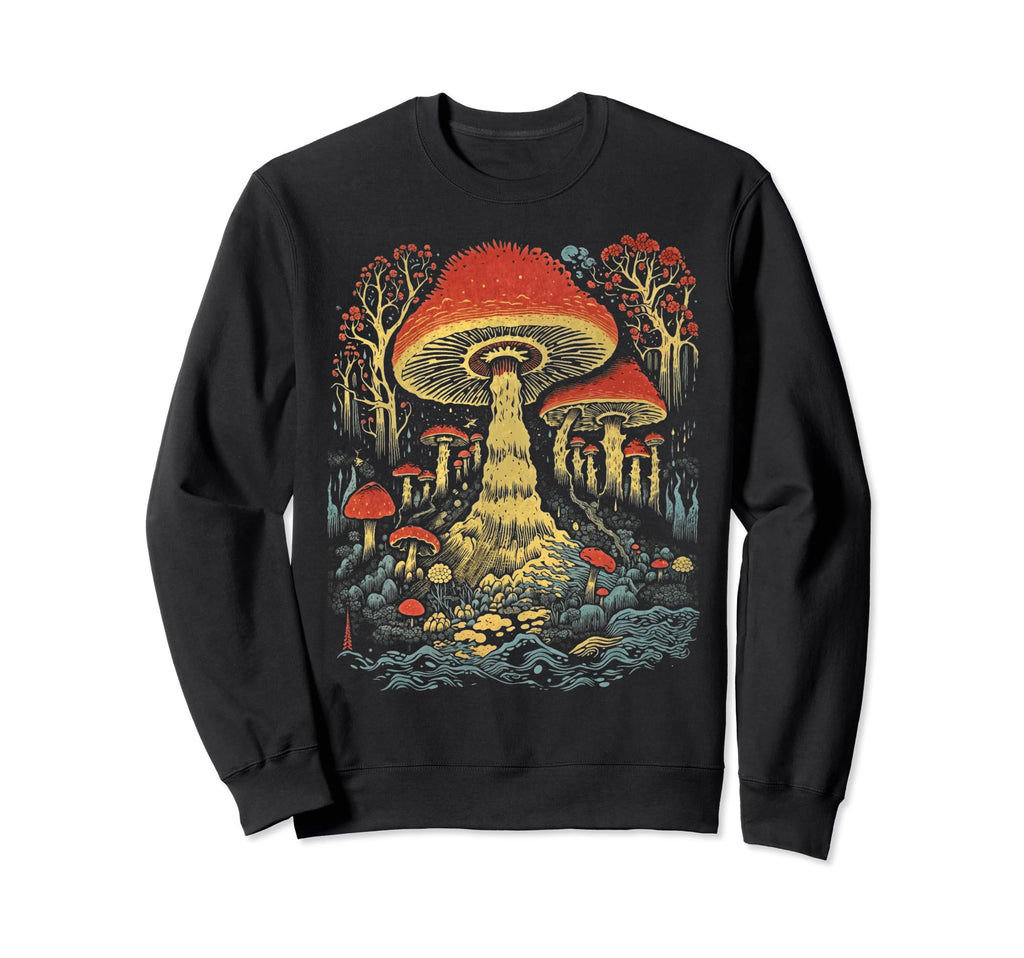 Mushroom 70S 80S Art 101 Sweatshirt - Custom Art Print Men Women - T-Shirt, Sweatshirt, Hoodie
