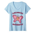 Womens Groovy Anti Social Butterfly T-Shirt - Graphic Print Men Women - T-Shirt, Sweatshirt, Hoodie