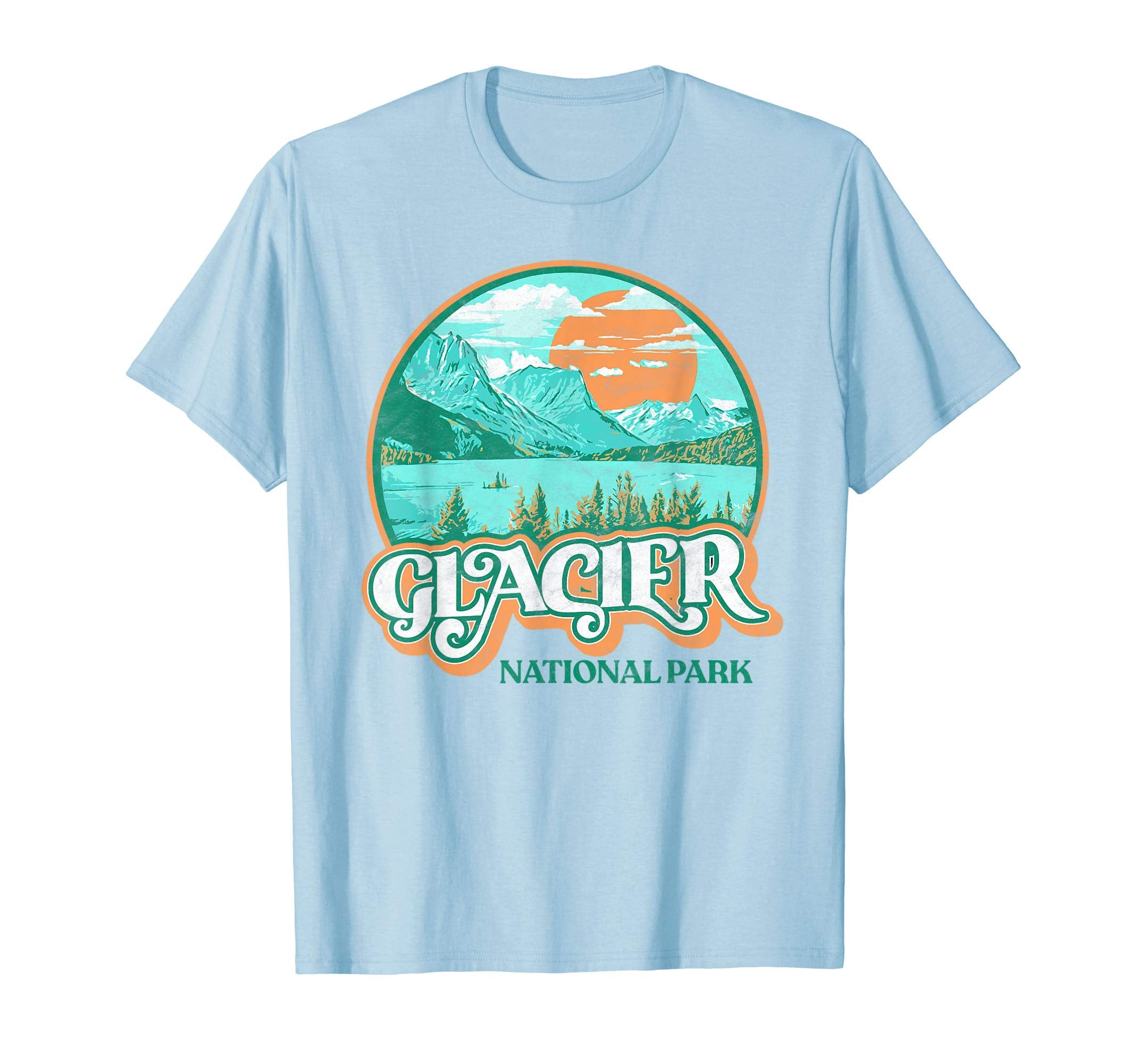 Glacier National Park Montana 80S T-Shirt - Aesthetic Graphic Unisex - T-Shirt, Sweatshirt, Hoodie