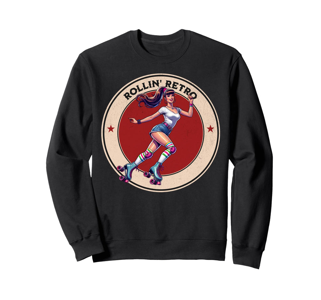 Rollin Pinup Skater Skating Sweatshirt - Graphic Print for Adults - T-Shirt, Sweatshirt, Hoodie