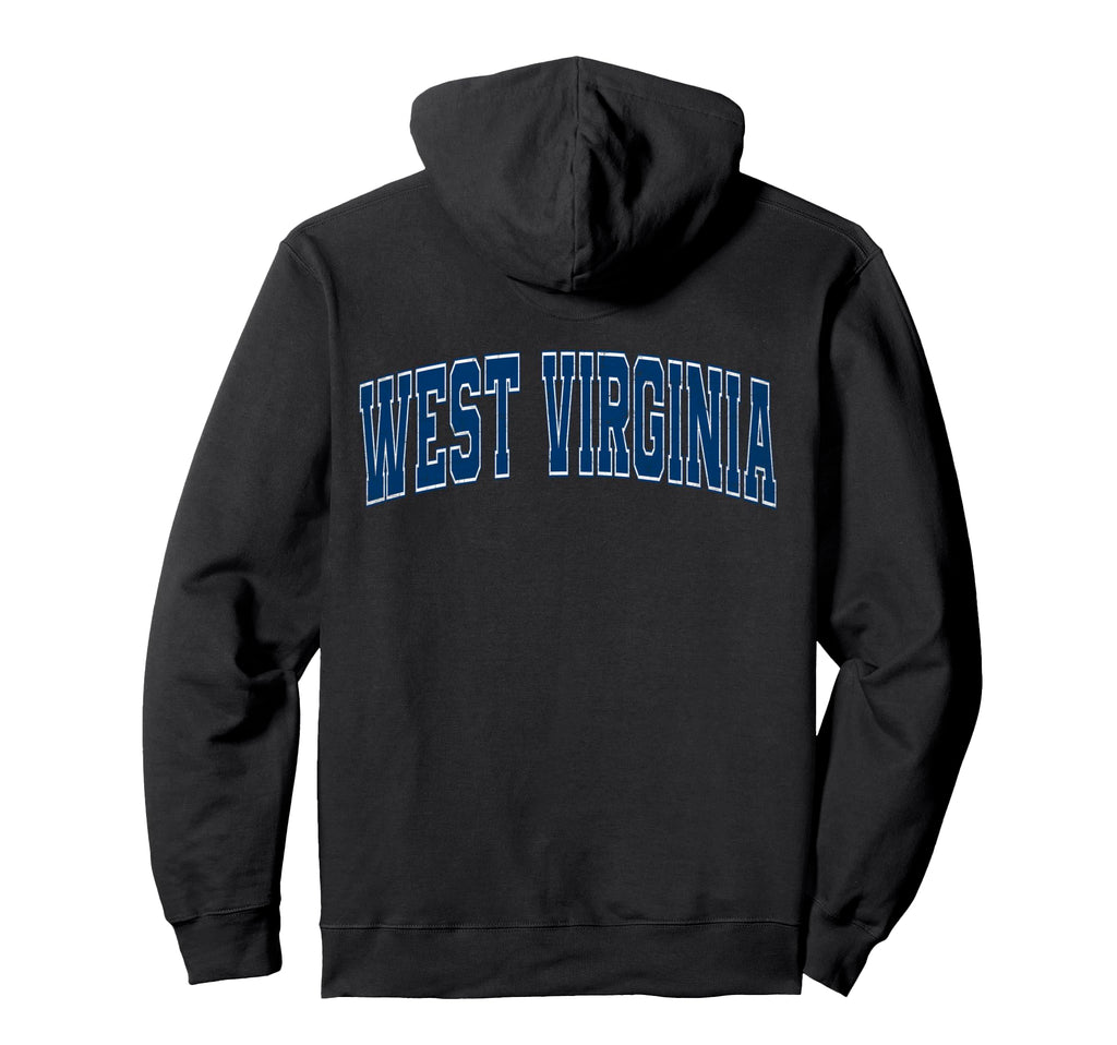 West Virginia Blue Text Hoodie - Custom Art Print Unisex - T-Shirt, Sweatshirt, Hoodie