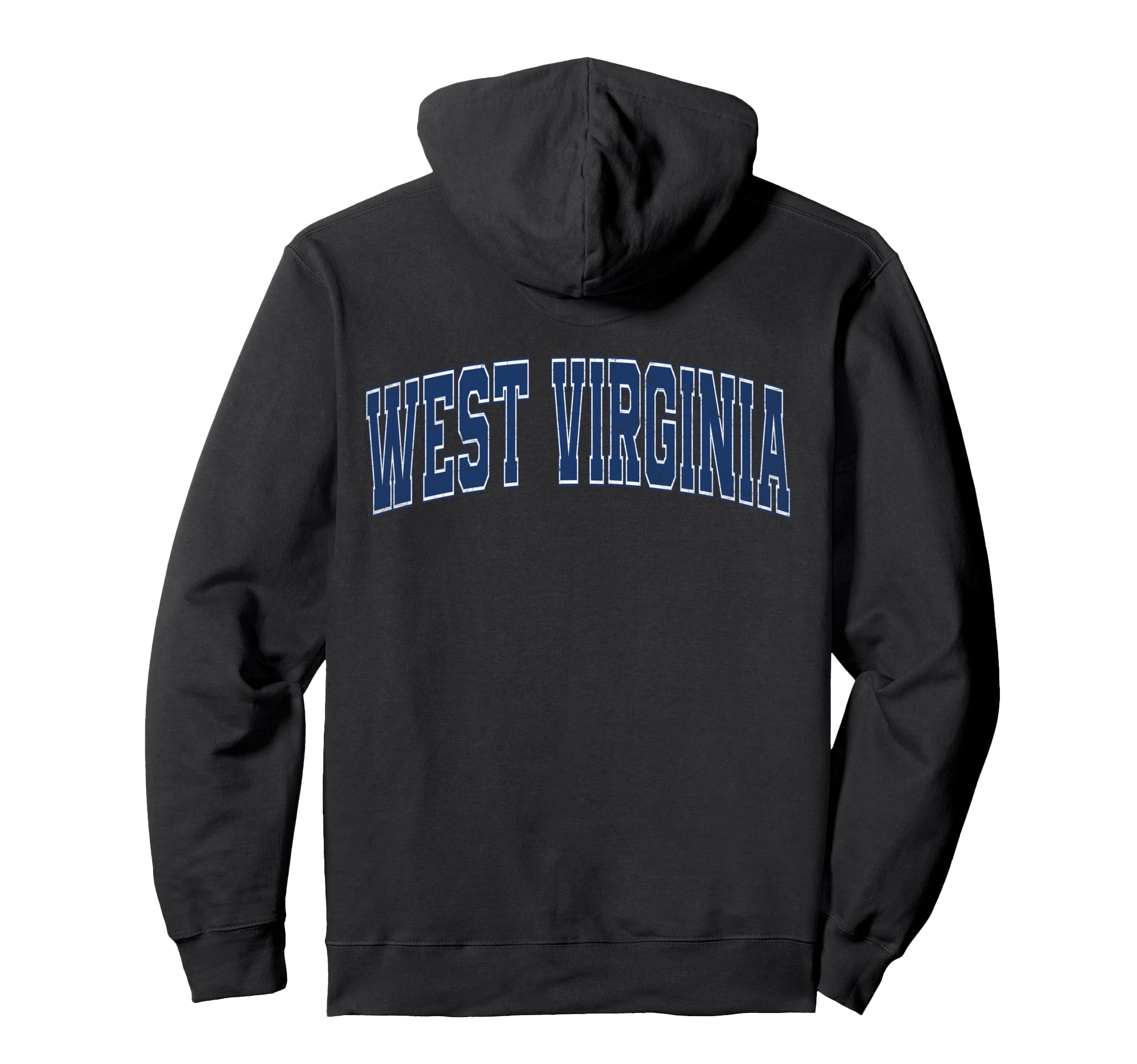West Virginia Blue Text Hoodie - Custom Art Print Unisex - T-Shirt, Sweatshirt, Hoodie