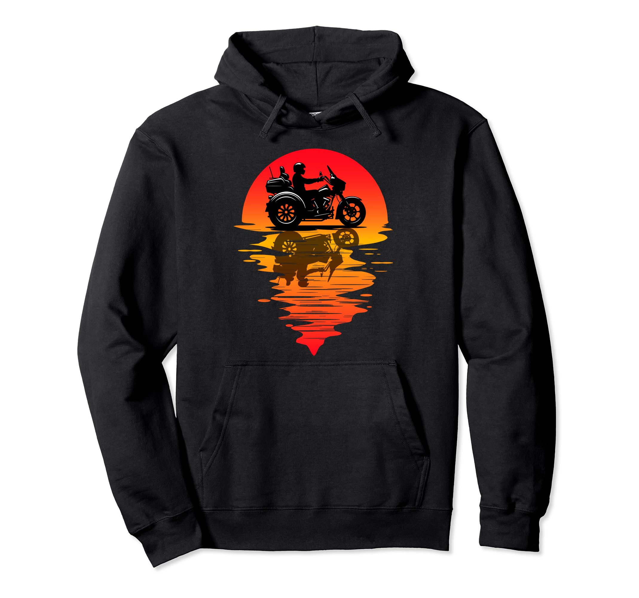 Trike Biker Motorcycle Trike Silhouette Hoodie - Minimalist Print Unisex - T-Shirt, Sweatshirt, Hoodie