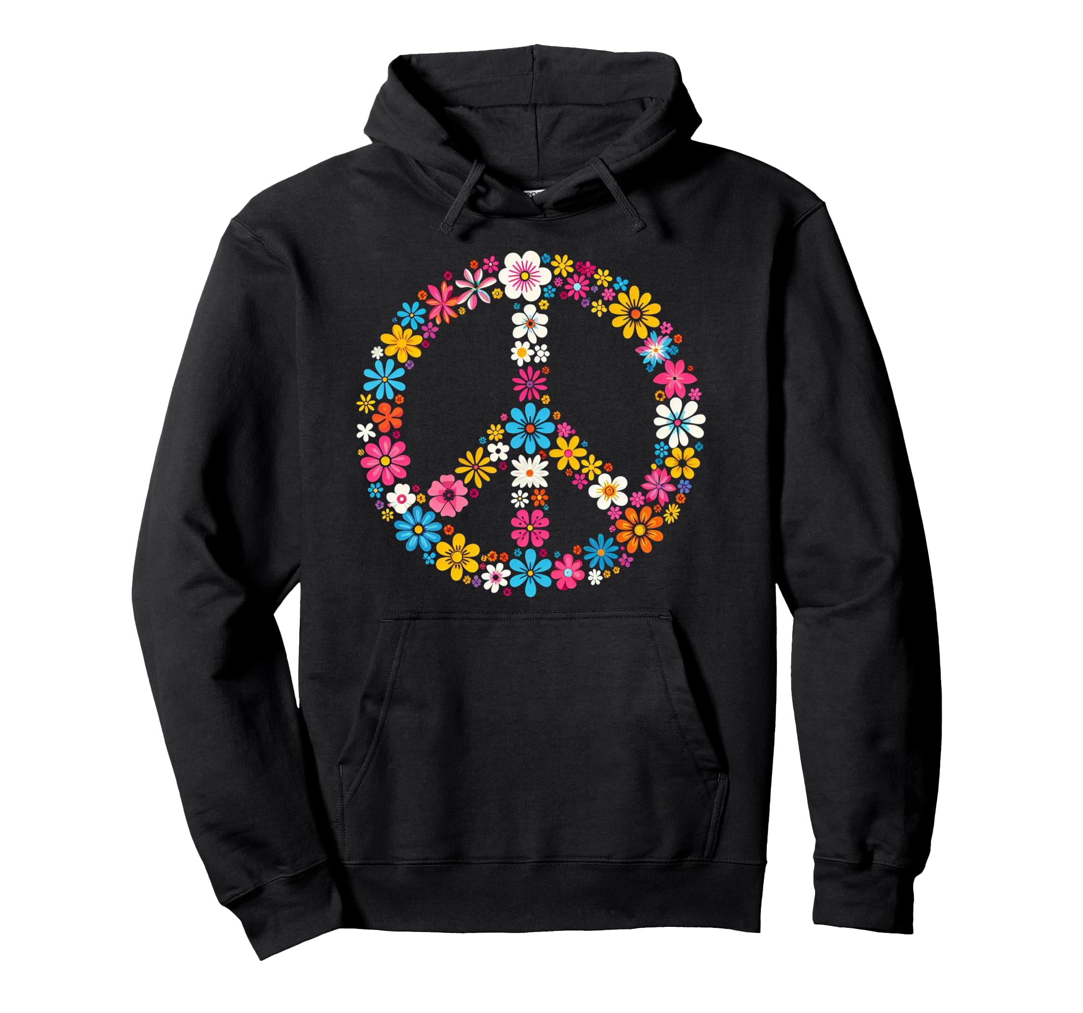Peace Love Hippie Tie Dye 60S 70S Hoodie - Novelty Apparel Men Women - T-Shirt, Sweatshirt, Hoodie