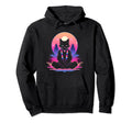 Synthwave Cat Samurai Mediation Vaporwave Hoodie - Graphic Print Men Women - T-Shirt, Sweatshirt, Hoodie