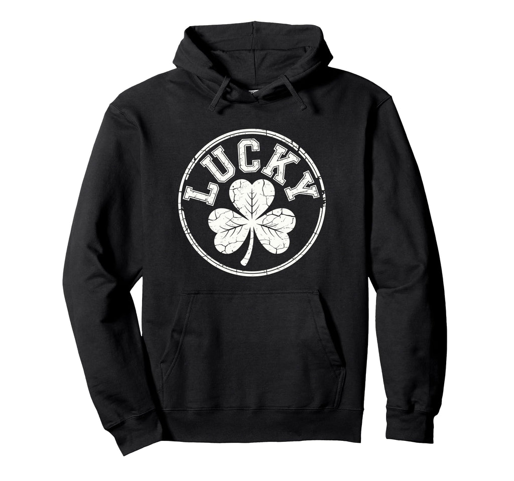 Lucky Four Leaf Clover St Patricks Hoodie - Minimalist Print for Adults - T-Shirt, Sweatshirt, Hoodie
