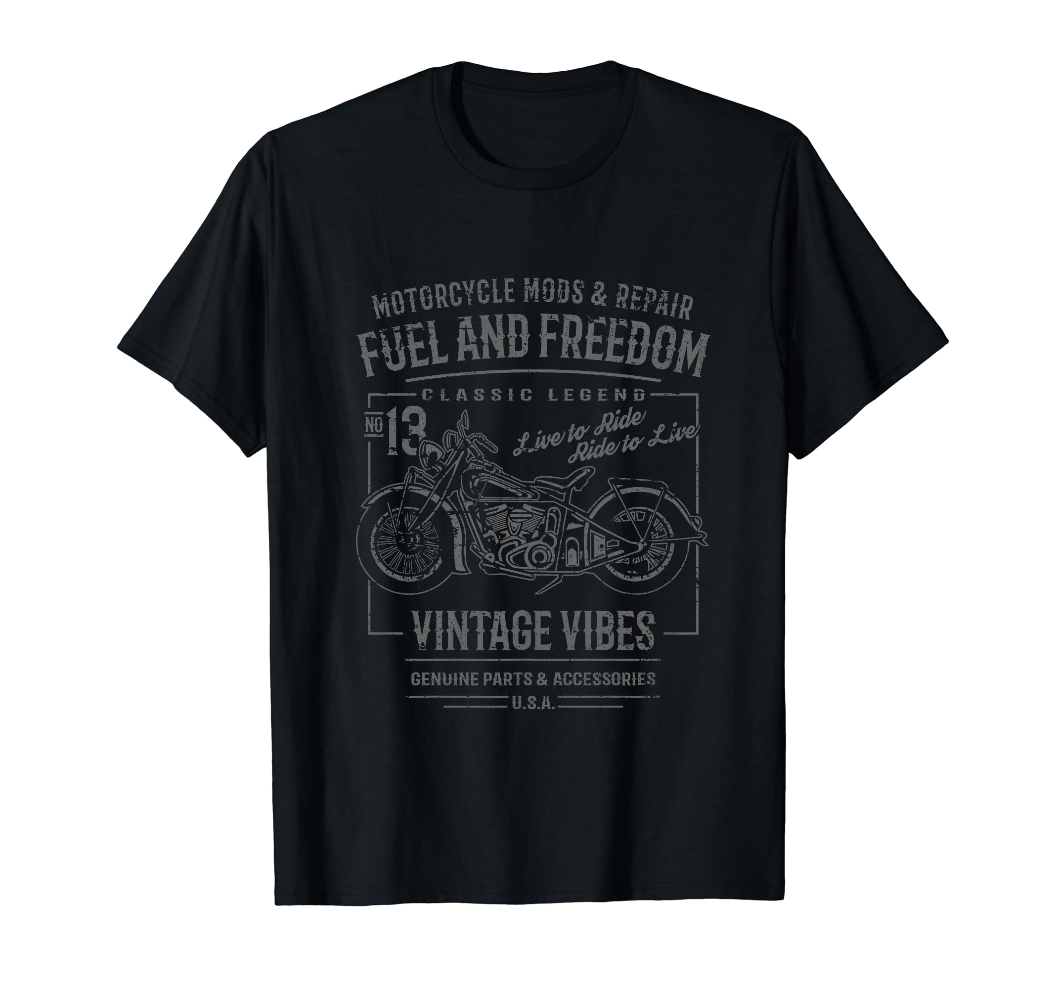 Motorcycle Distressed T-Shirt - Casual Everyday Wear Men Women - T-Shirt, Sweatshirt, Hoodie