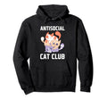 Antisocial Cat Club Introvert Cat Hoodie - Casual Everyday Wear Unisex - T-Shirt, Sweatshirt, Hoodie