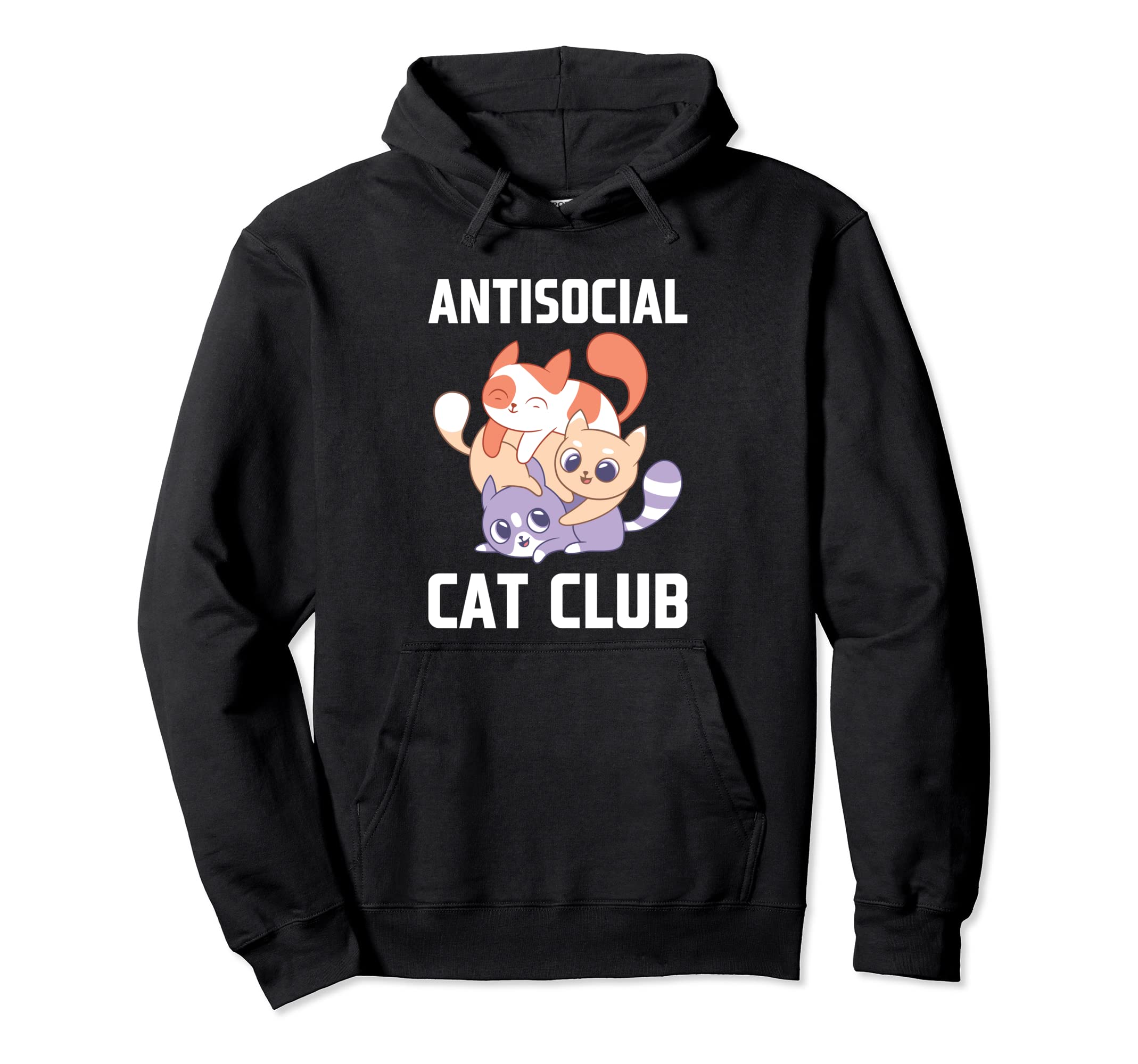 Antisocial Cat Club Introvert Cat Hoodie - Casual Everyday Wear Unisex - T-Shirt, Sweatshirt, Hoodie