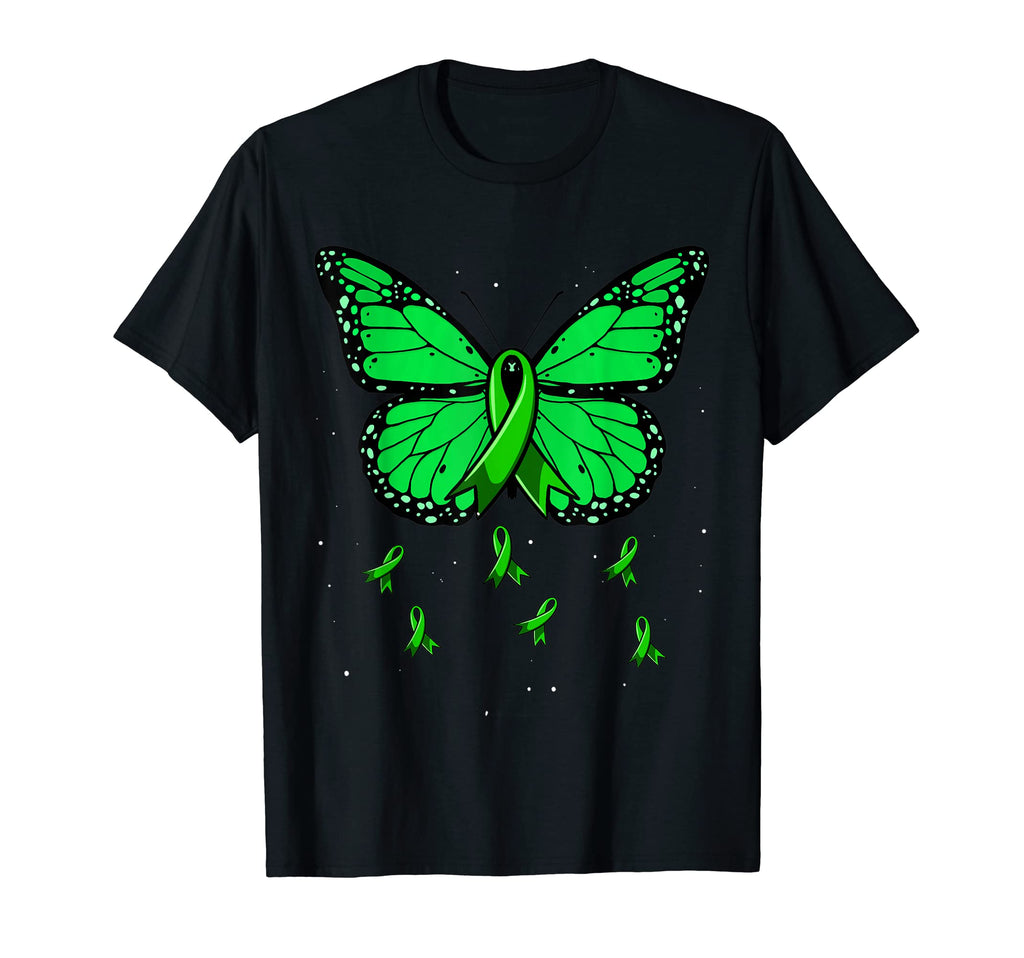 Green Ribbon Butterfly Womens Mental T-Shirt - Trendy Graphic Unisex - T-Shirt, Sweatshirt, Hoodie