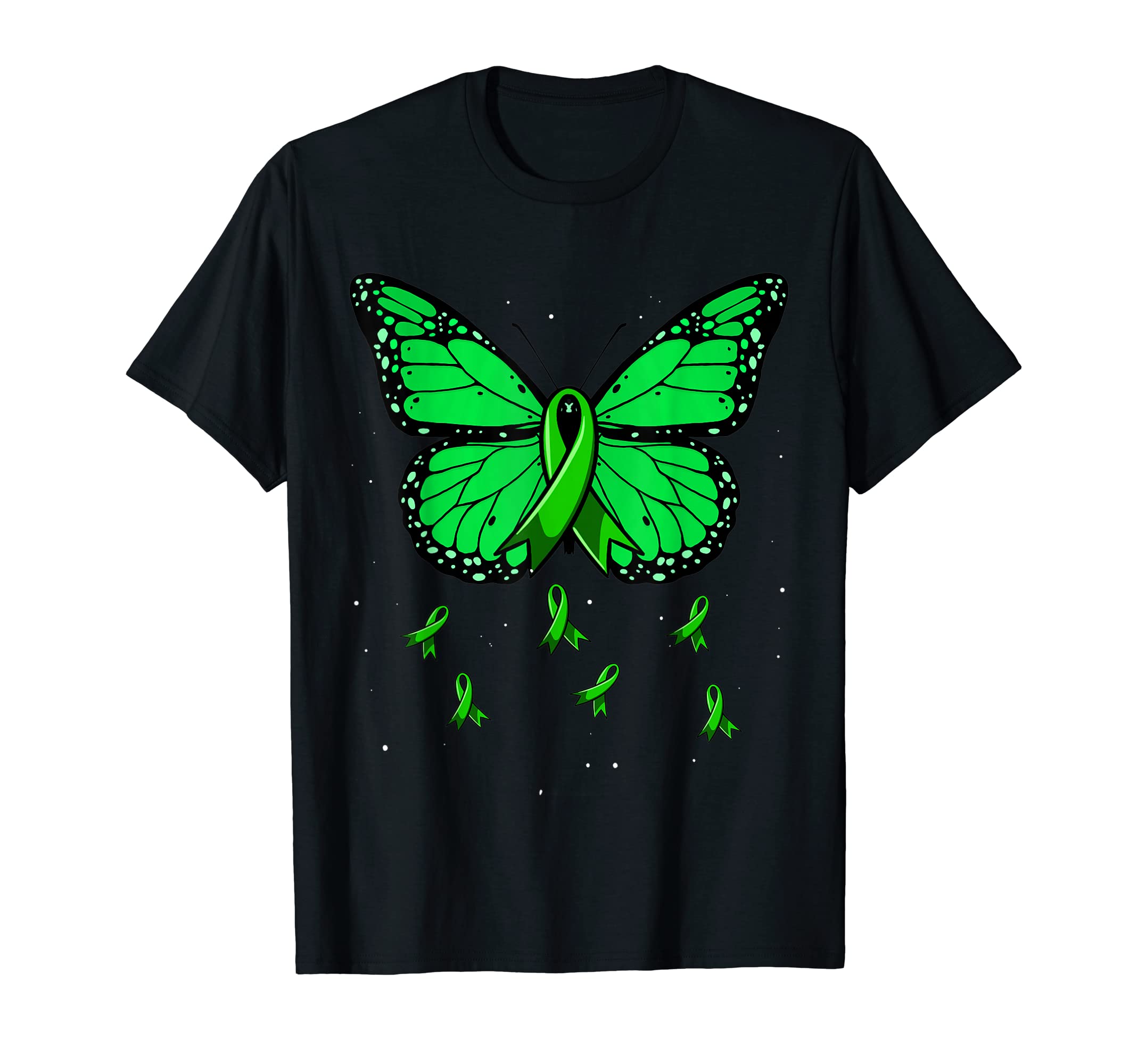 Green Ribbon Butterfly Womens Mental T-Shirt - Trendy Graphic Unisex - T-Shirt, Sweatshirt, Hoodie