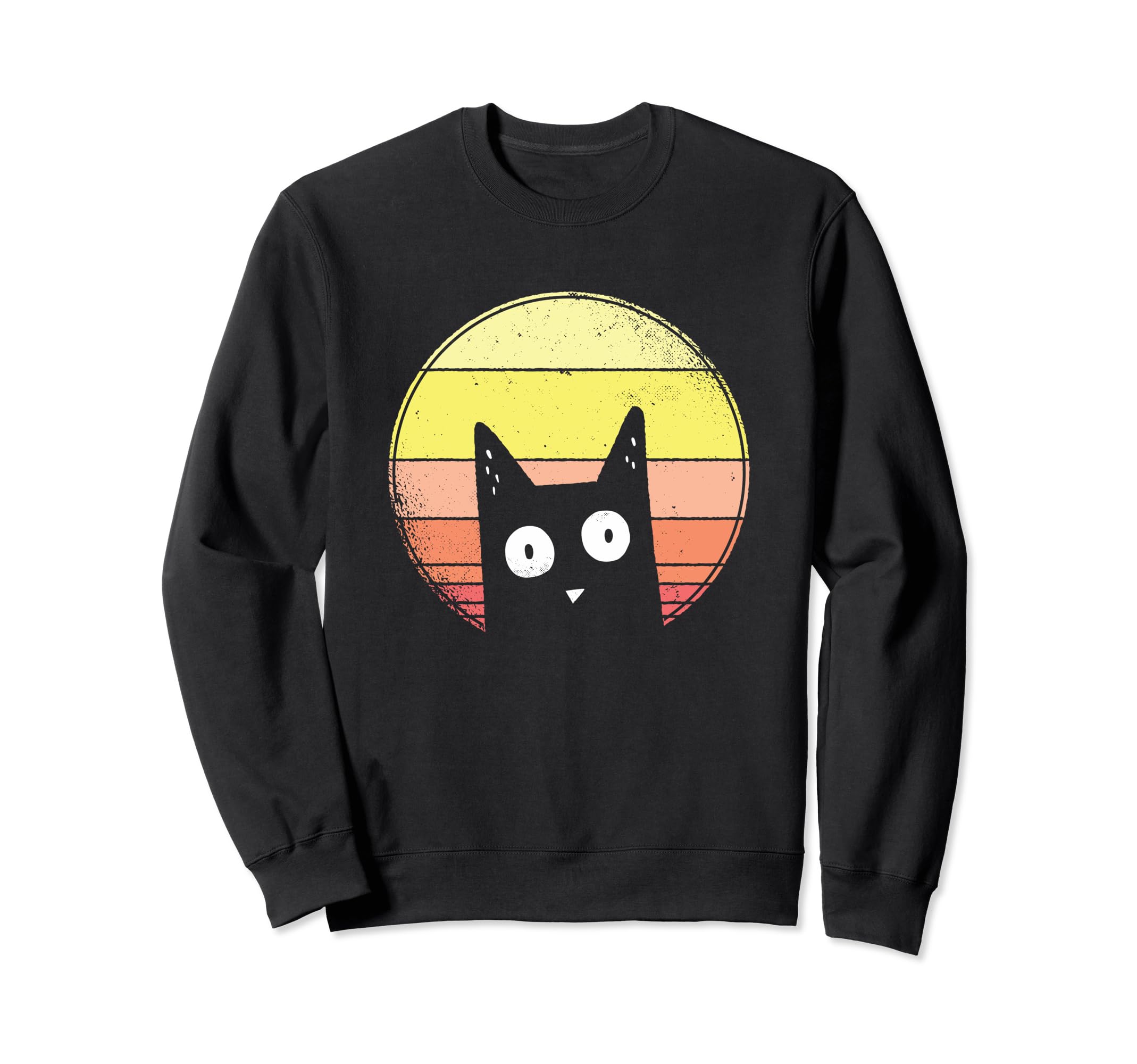 Funny Black Cat Sunset Sweatshirt - Unique Graphic for Adults - T-Shirt, Sweatshirt, Hoodie