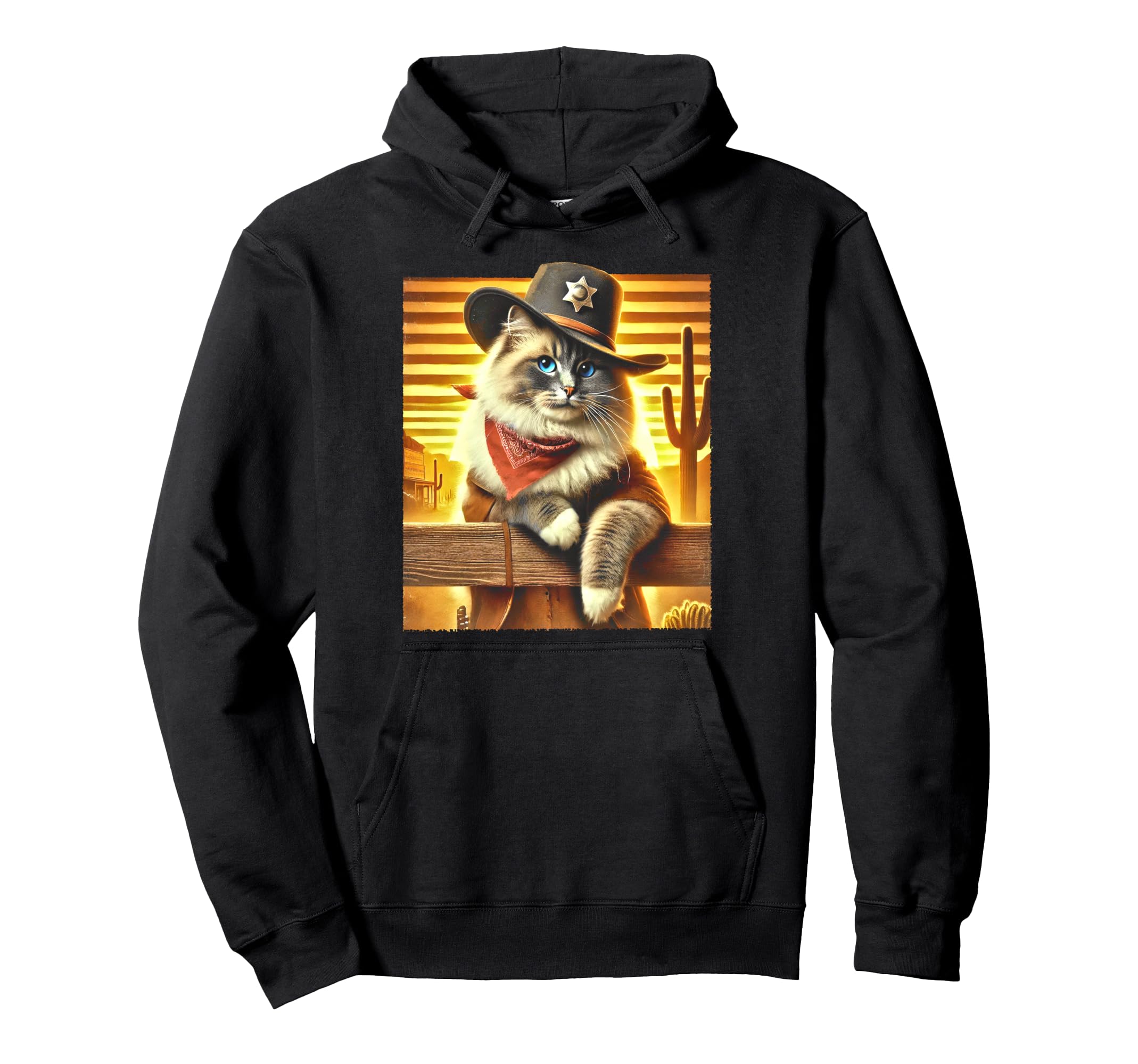 Ragdoll Cat Cowboy Western Howdy Cat Hoodie - Streetwear Style Men Women - T-Shirt, Sweatshirt, Hoodie