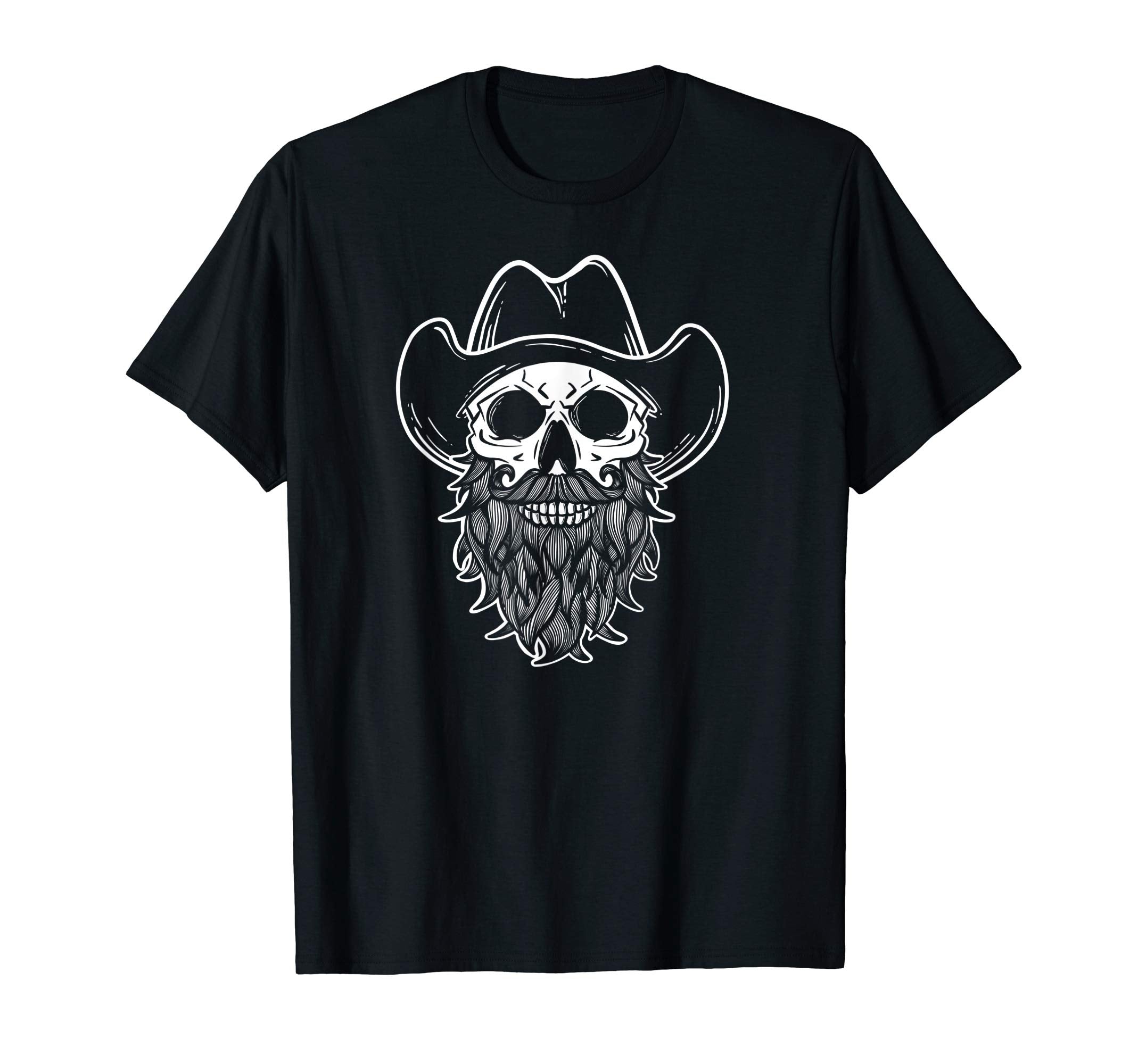 Cowboy Skull Beard Western T-Shirt - Streetwear Style for Adults - T-Shirt, Sweatshirt, Hoodie
