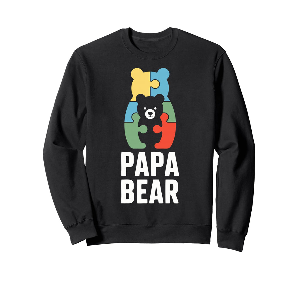 Father Autism Dad Papa Bear Autistic Sweatshirt - Trendy Graphic Men Women - T-Shirt, Sweatshirt, Hoodie