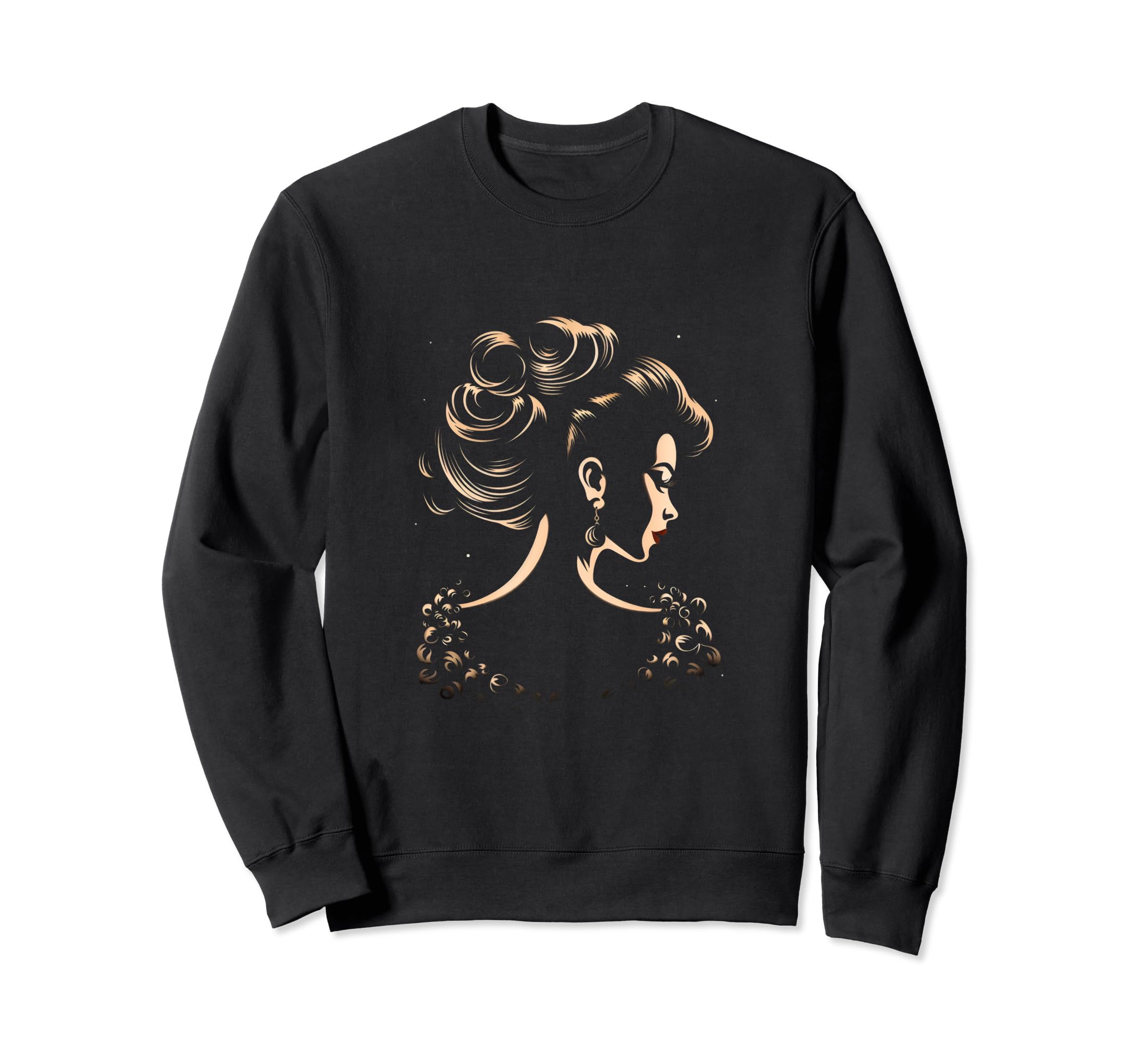 Pinup Hairstyle Silhouette Sweatshirt - Unique Graphic for Adults - T-Shirt, Sweatshirt, Hoodie
