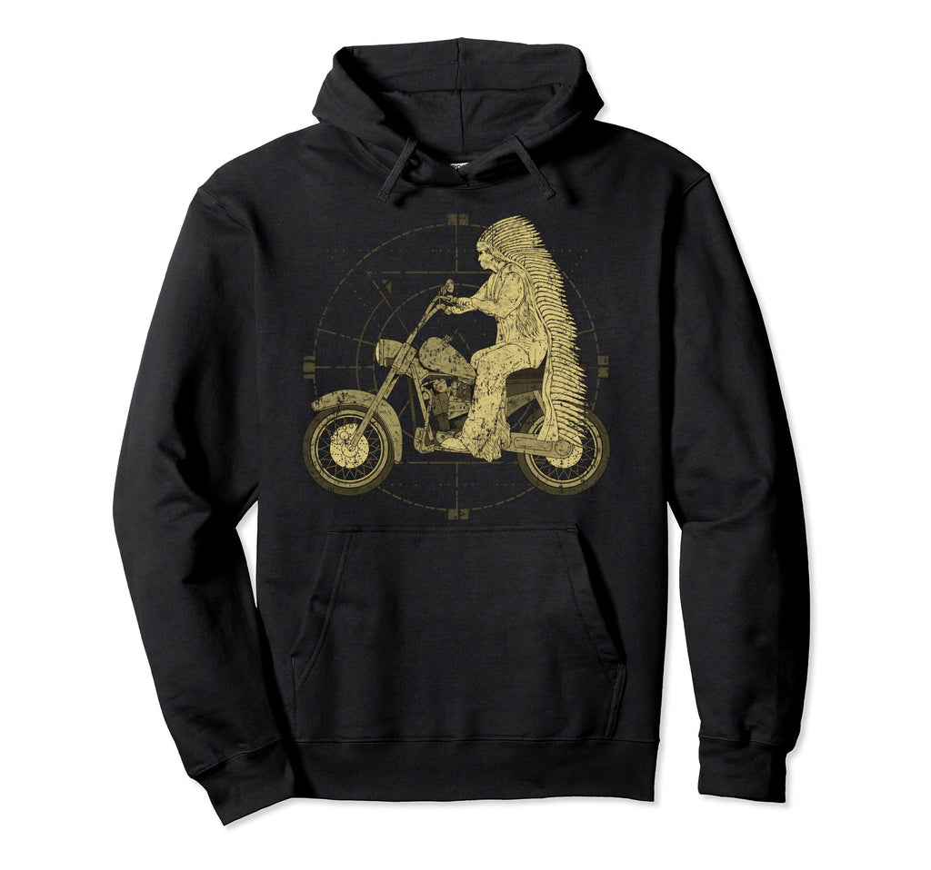 Sepia Motorcycle Biker Rider Hoodie - Fun Novelty Design for Adults - T-Shirt, Sweatshirt, Hoodie