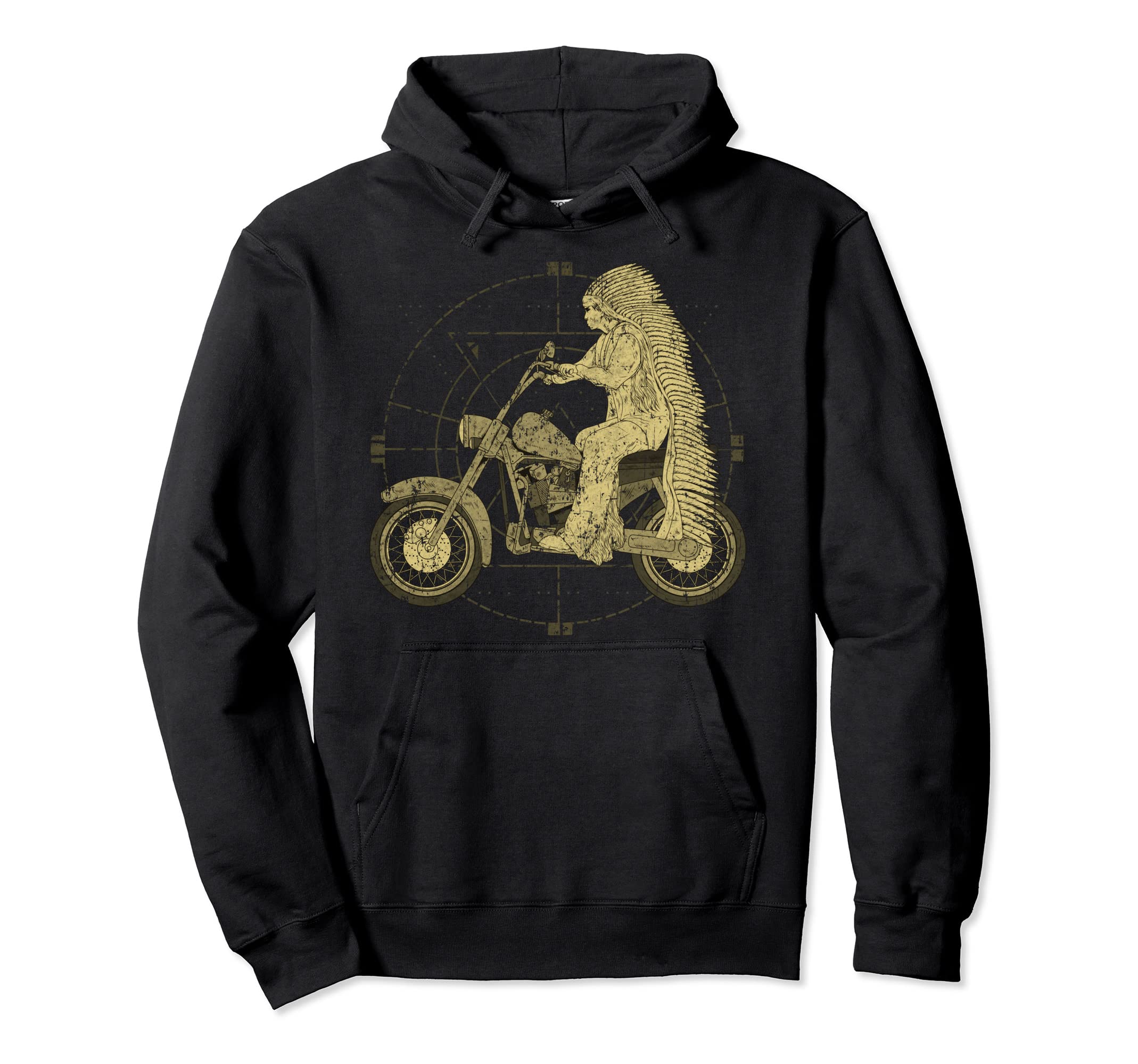 Sepia Motorcycle Biker Rider Hoodie - Fun Novelty Design for Adults - T-Shirt, Sweatshirt, Hoodie