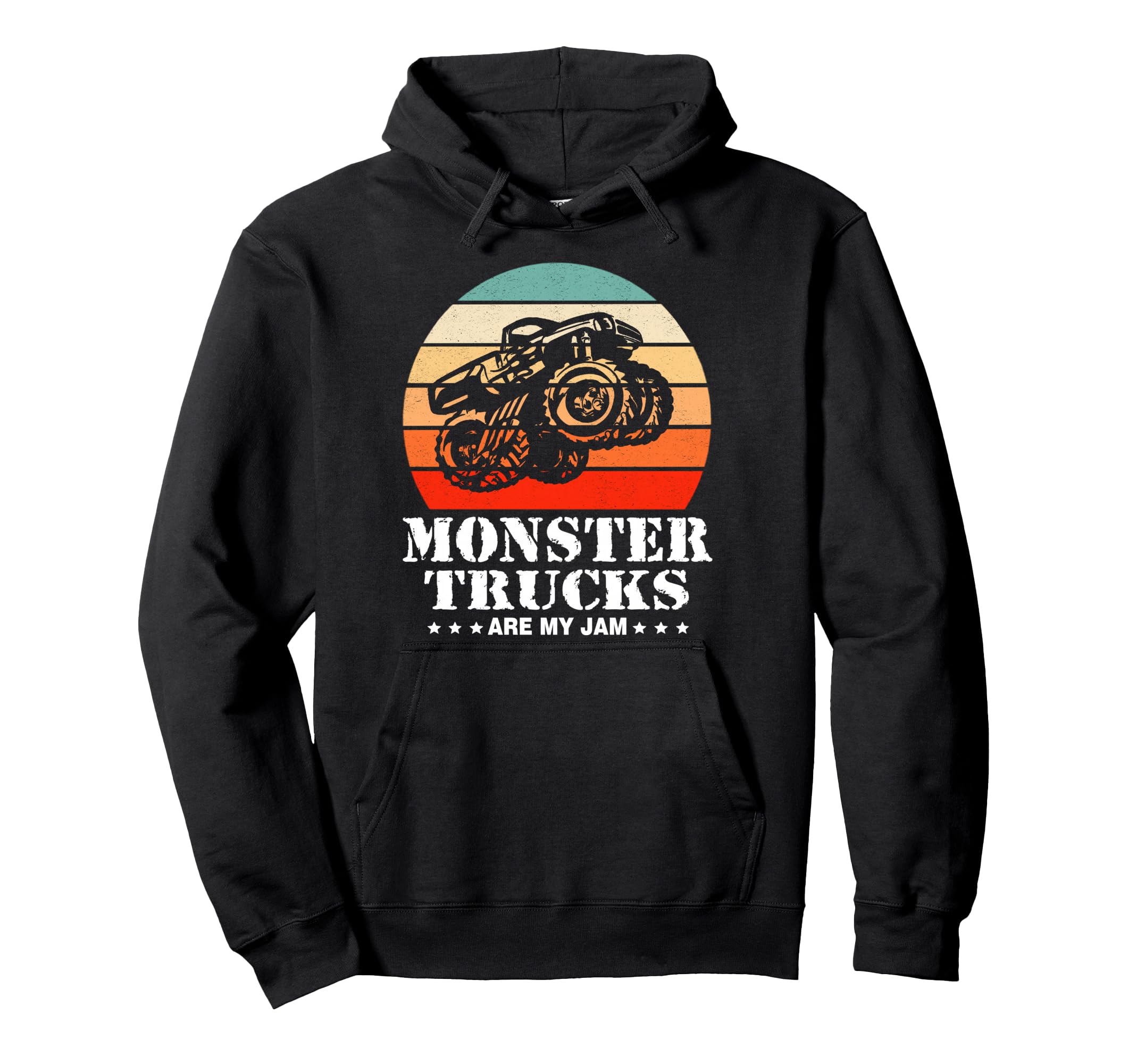 Monster Truck Are My Jam Sunset Engines Hoodie - Graphic Print Unisex - T-Shirt, Sweatshirt, Hoodie