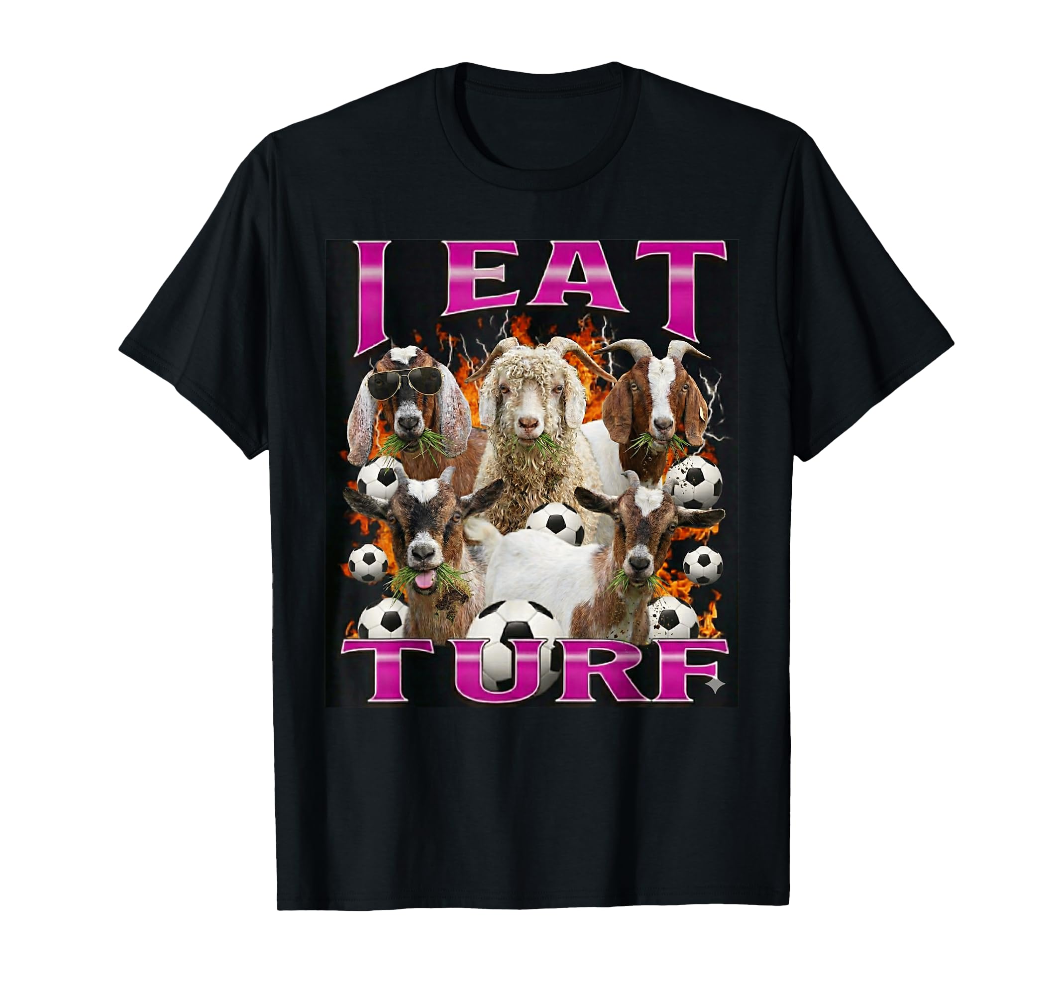 I Eat Turf Funny Goat Bootleg 90S Soccer T-Shirt - Graphic Print Unisex - T-Shirt, Sweatshirt, Hoodie