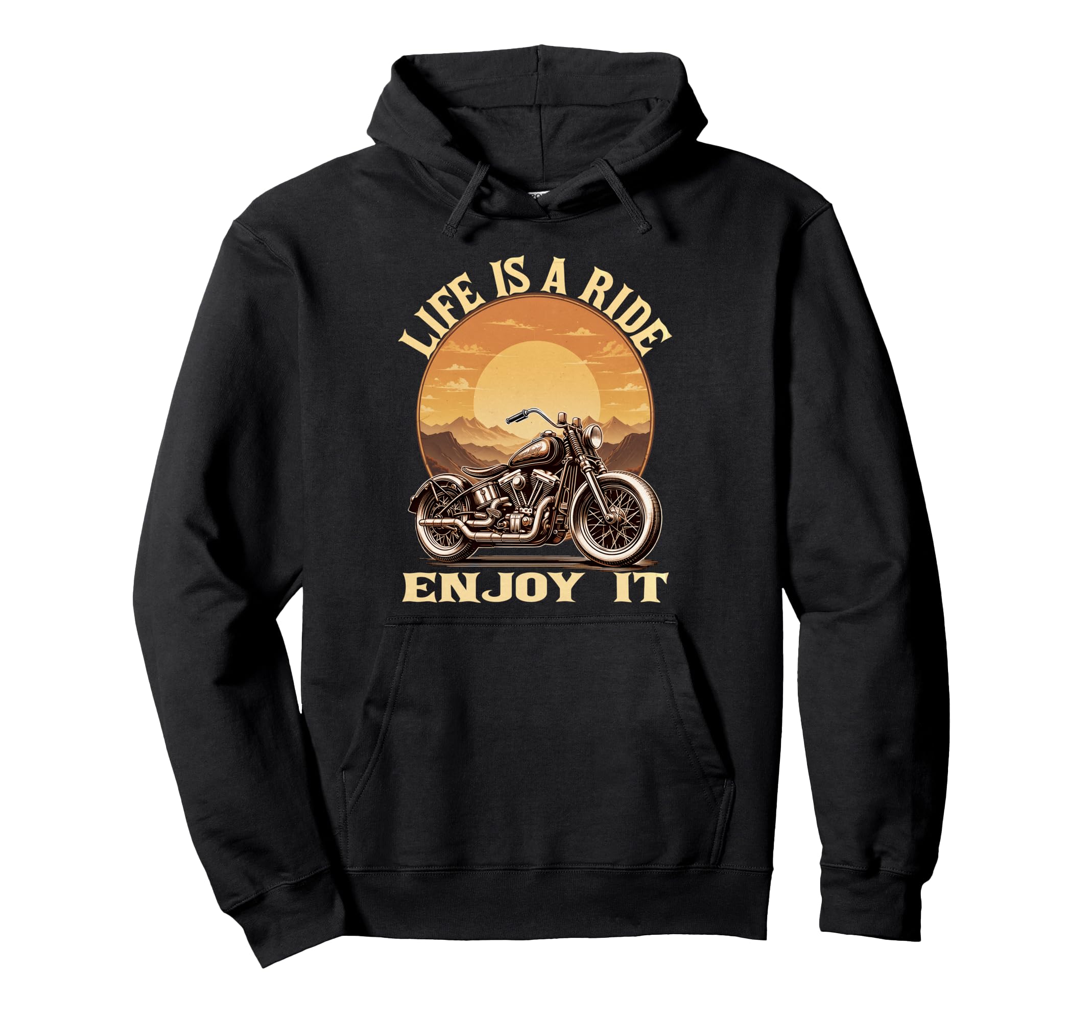 Gift Biker Biker Motorcycle Fathers Hoodie - Custom Art Print for Adults - T-Shirt, Sweatshirt, Hoodie