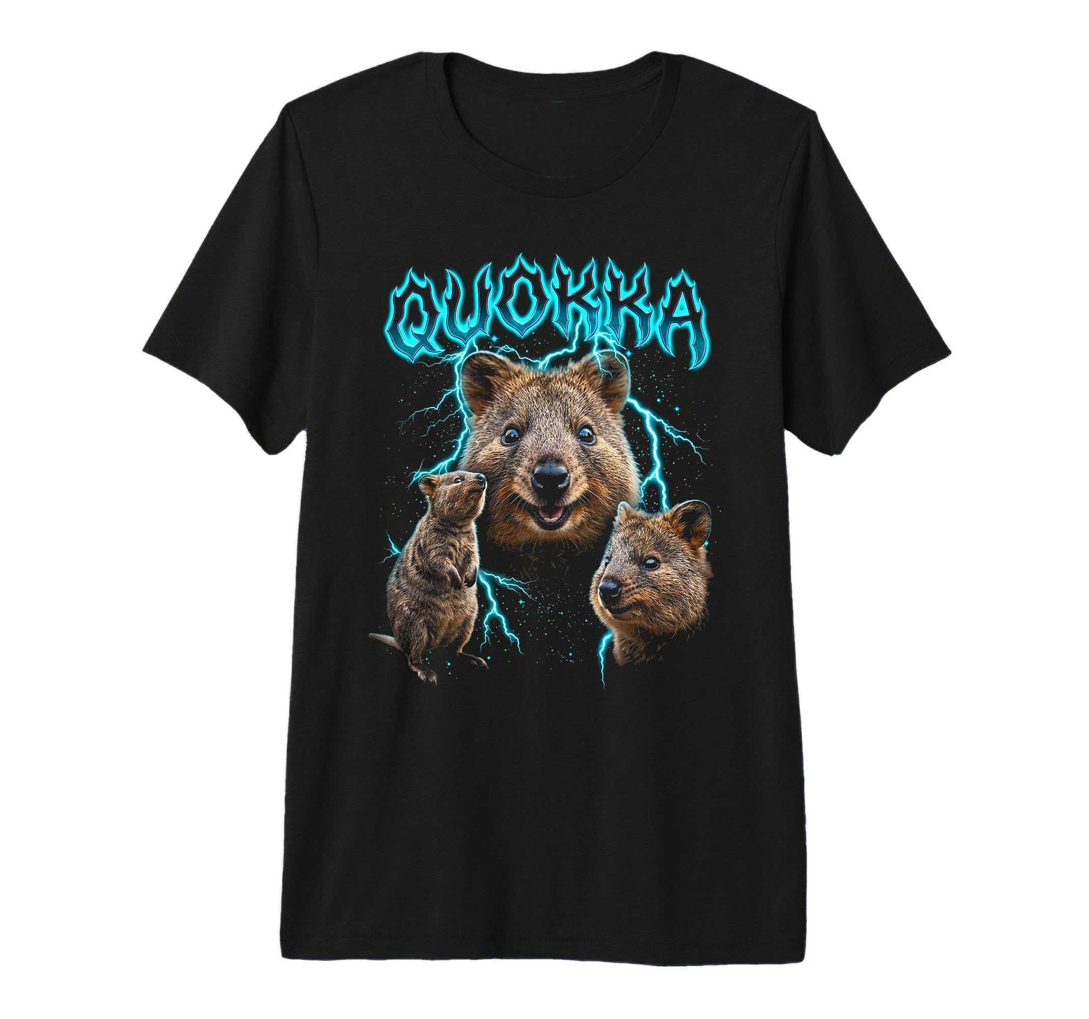 Quokka 90S Heavy Metal Quokka Animal T-Shirt - Novelty Apparel for Adults - T-Shirt, Sweatshirt, Hoodie