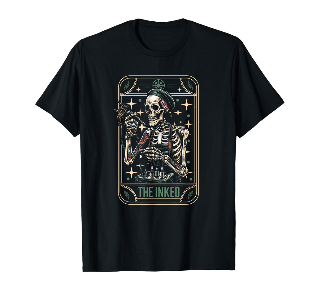 Tattooist Artist Tattoo Tattoos Skeleton T-Shirt - Custom Art Print Unisex - T-Shirt, Sweatshirt, Hoodie