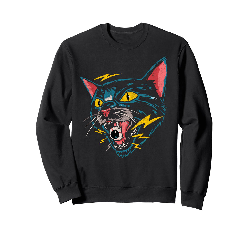 Black Cat American Traditional Sweatshirt - Fun Novelty Design Men Women - T-Shirt, Sweatshirt, Hoodie