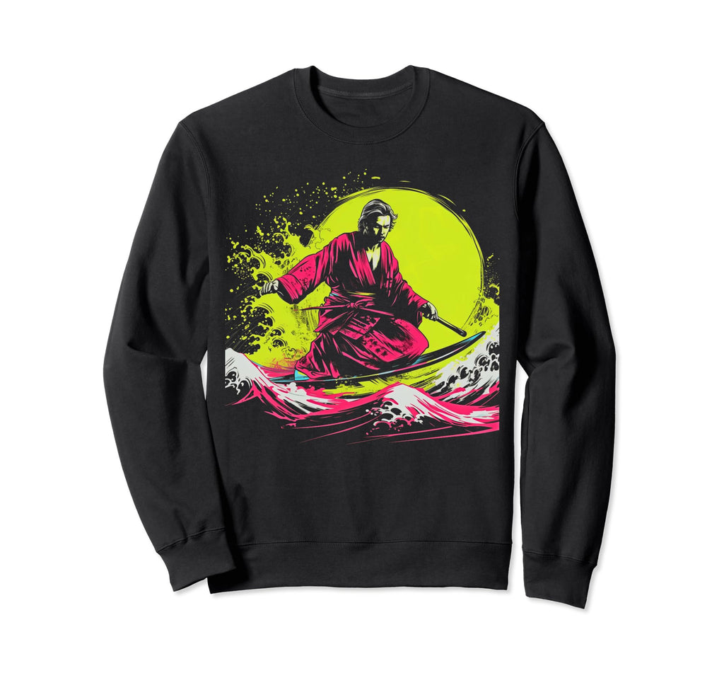 Samurai Surfer Y2K Edm Japan Sweatshirt - Fun Novelty Design Unisex - T-Shirt, Sweatshirt, Hoodie