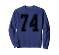 Number 74 Distressed Grunge Jersey Sweatshirt - Graphic Print Men Women - T-Shirt, Sweatshirt, Hoodie