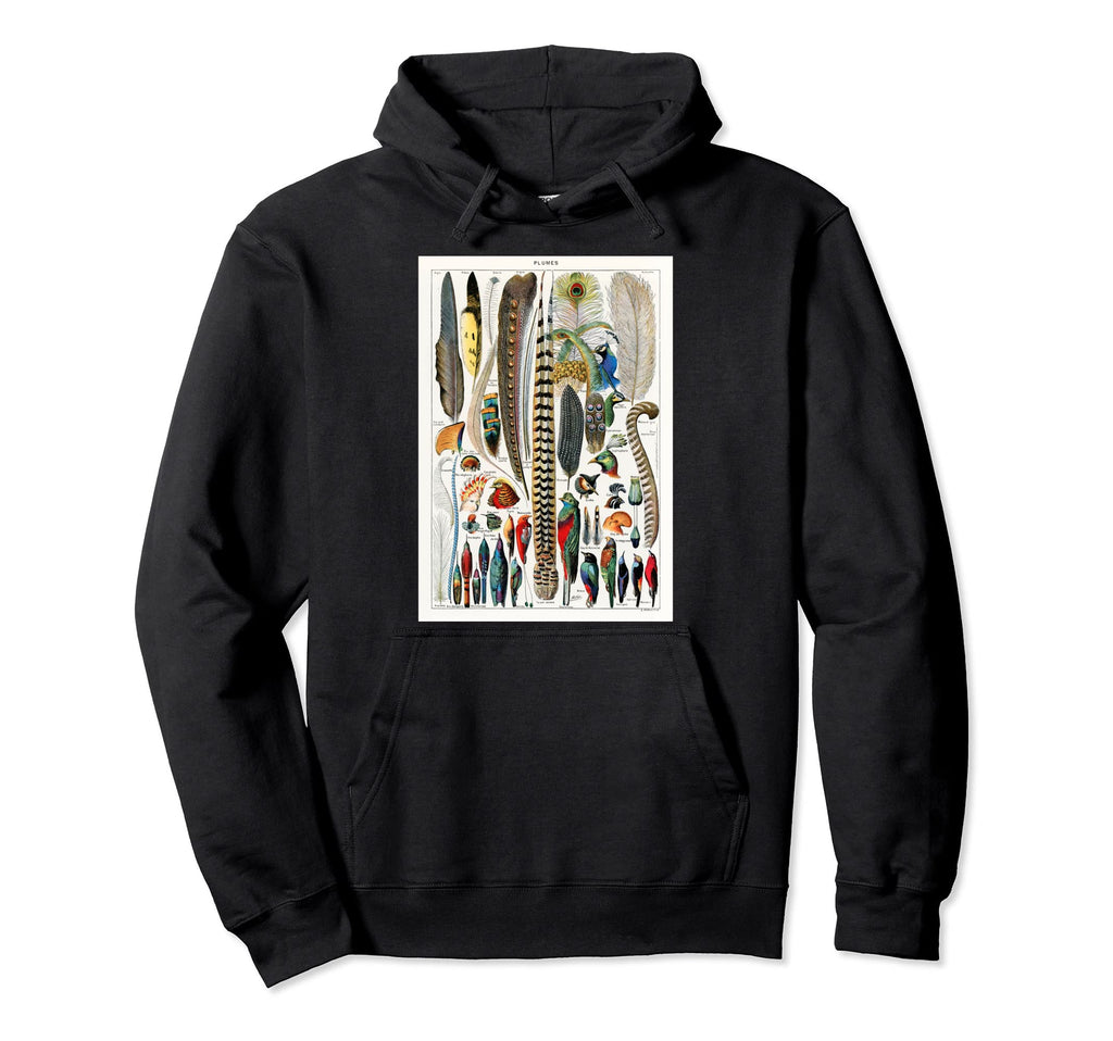 Inspired Feather Bird Botanical Hoodie - Fun Novelty Design for Adults - T-Shirt, Sweatshirt, Hoodie