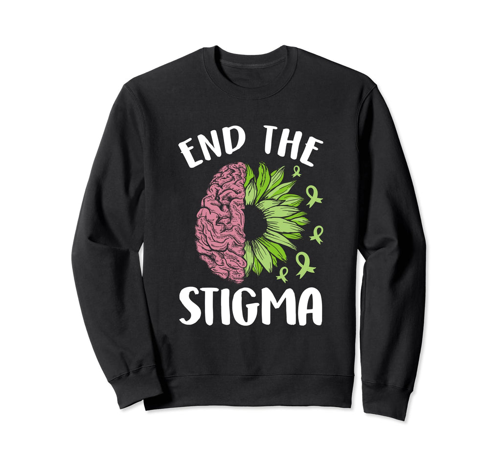 End Stigma Depression Anxiety Sweatshirt - Aesthetic Graphic Men Women - T-Shirt, Sweatshirt, Hoodie
