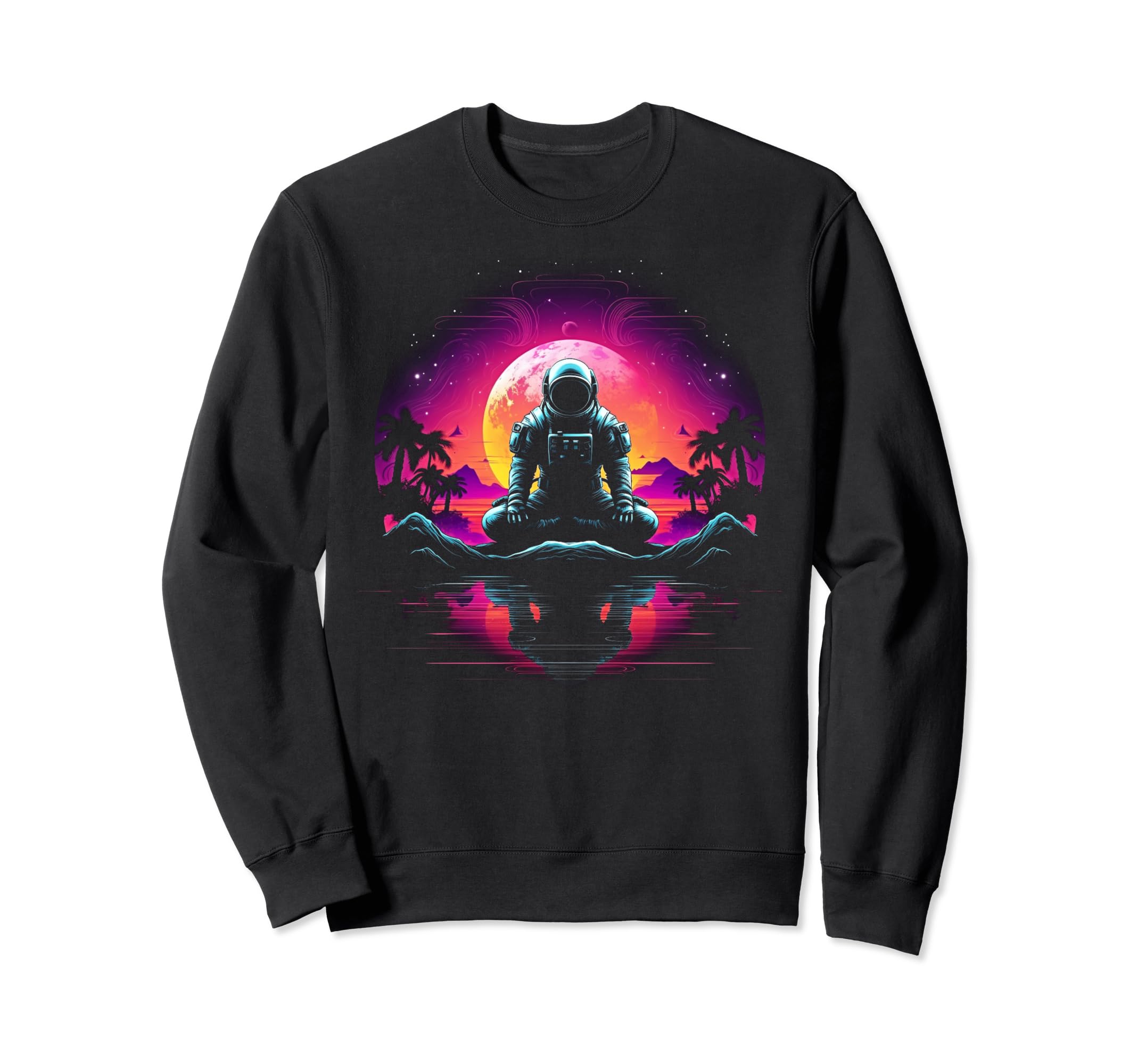 Synthwave Astronaut Cyberpunk 80S Sci Sweatshirt - Trendy Graphic Unisex - T-Shirt, Sweatshirt, Hoodie
