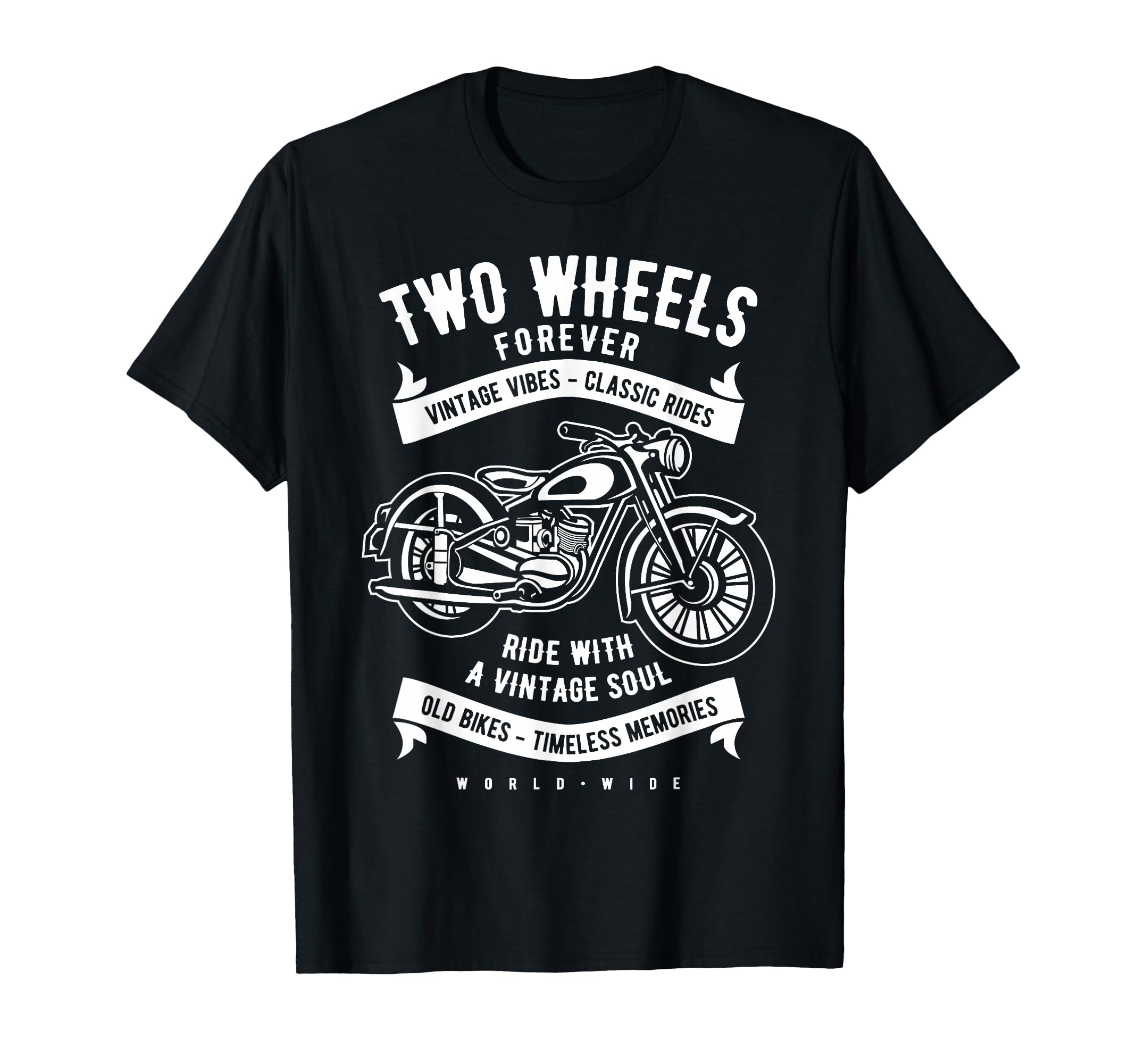 Two Wheels Forever Motorcycle T-Shirt - Novelty Apparel for Adults - T-Shirt, Sweatshirt, Hoodie